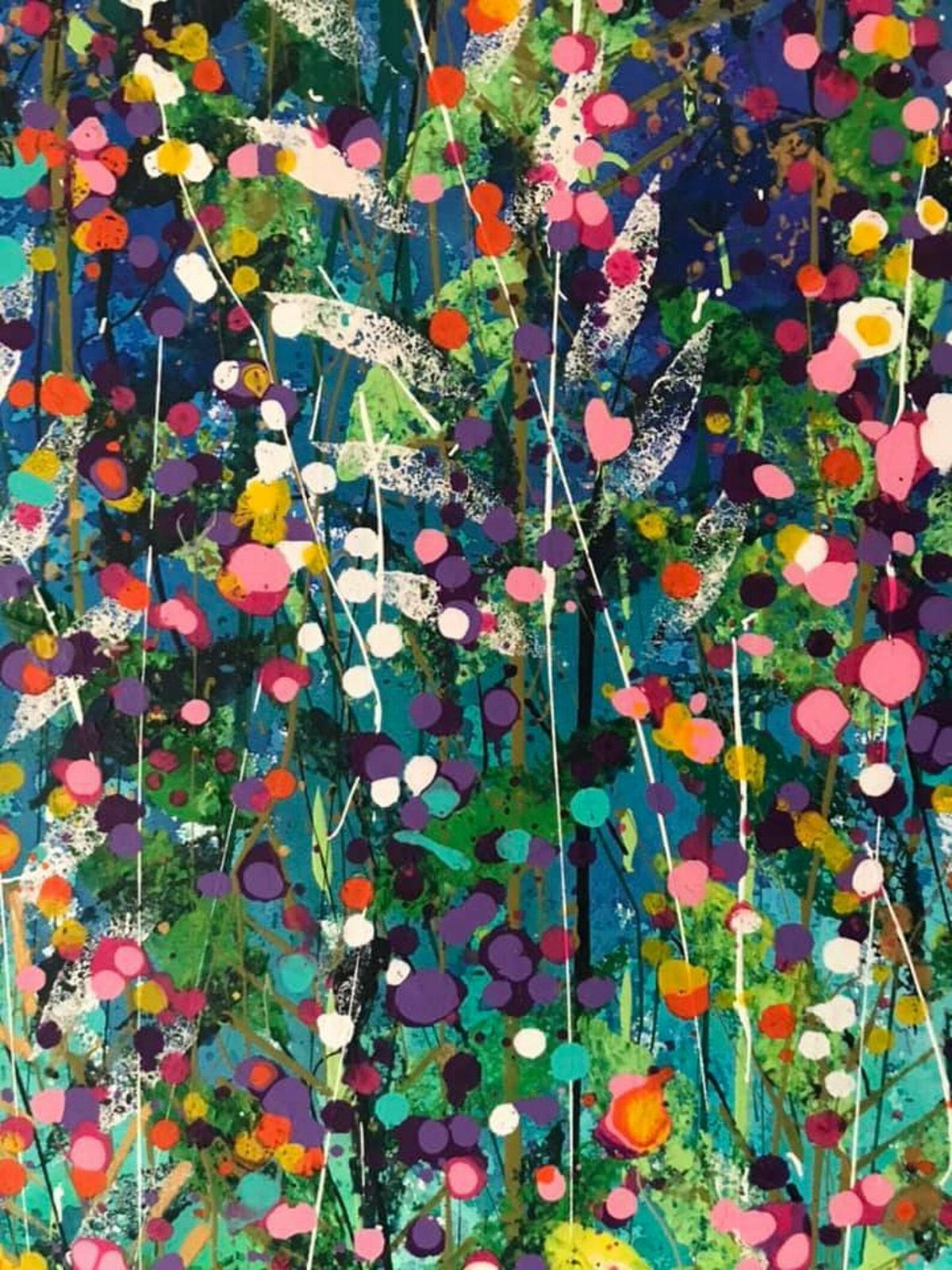 Grace. Large Hand Painted Original Watercolour And Acrylic Canvas 120cm X 80cm photo vinterior