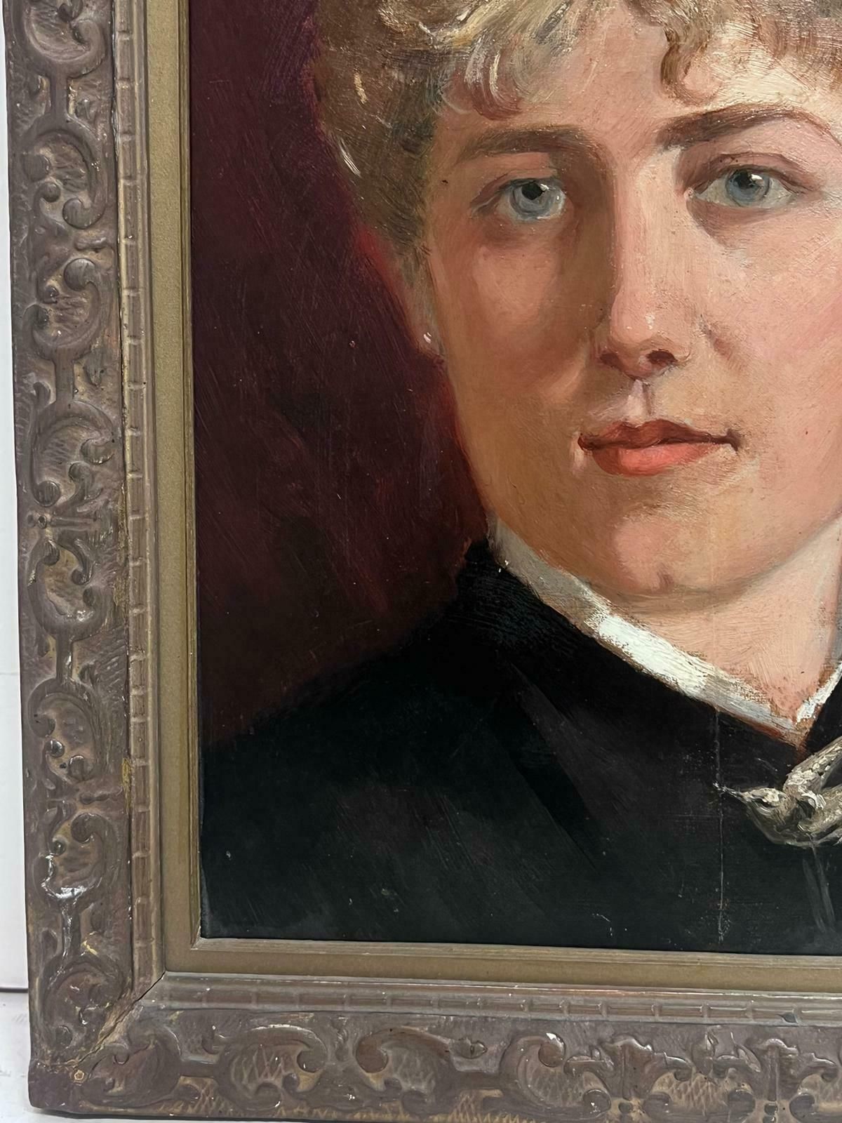 French School1900's French Portrait Of Lady With Earings Framed Oil Painting1900's photo 1224.0