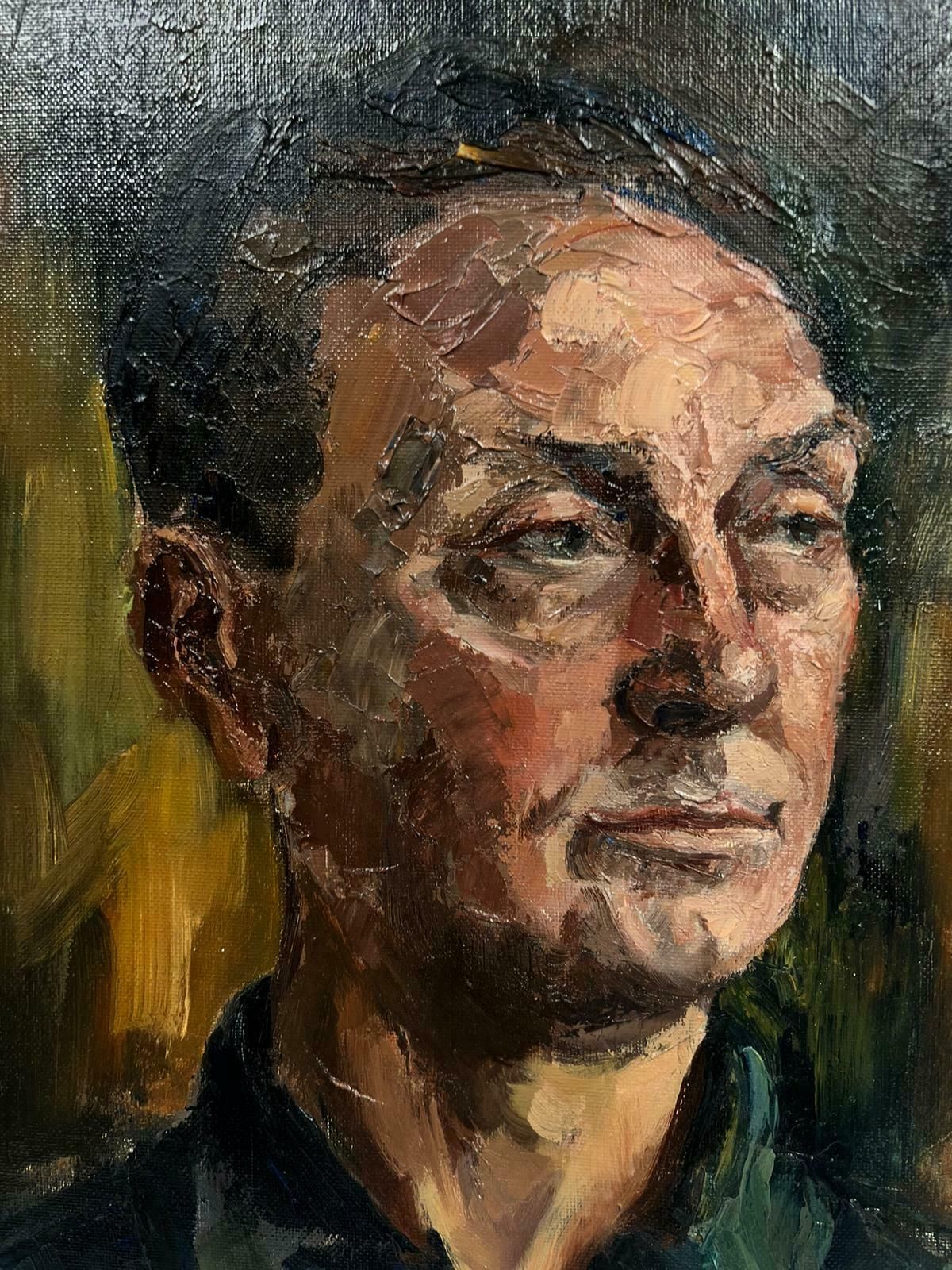 Josine Vignonportrait Of A Posed Man Post Impressionist Signed Oil 1960's photo Art