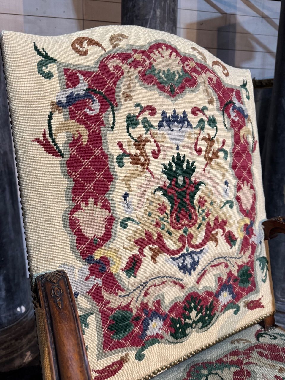 Lovely French Walnut Arm Chair photo vintage
