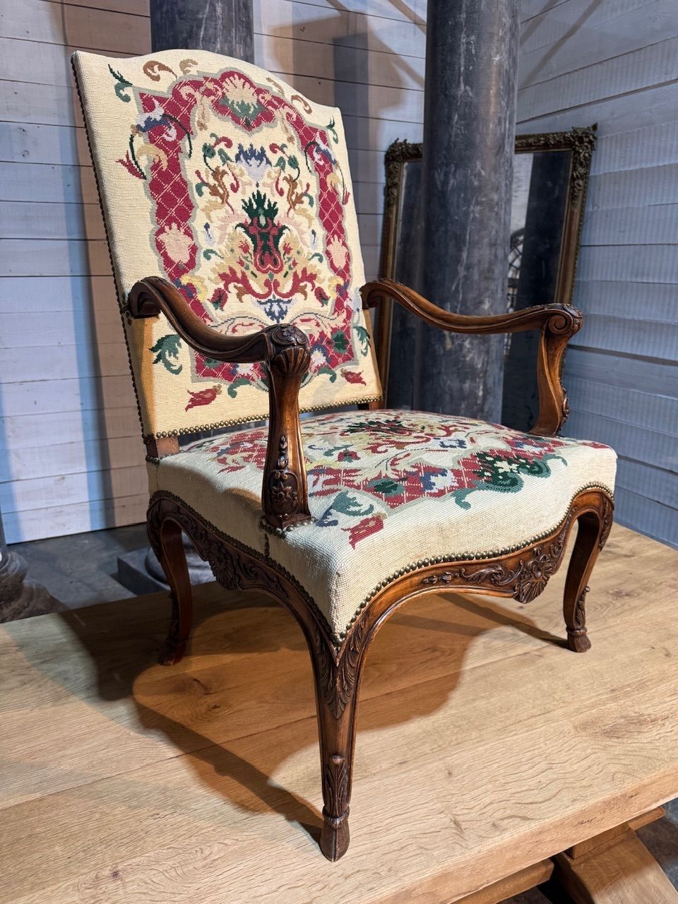 Lovely French Walnut Arm Chair