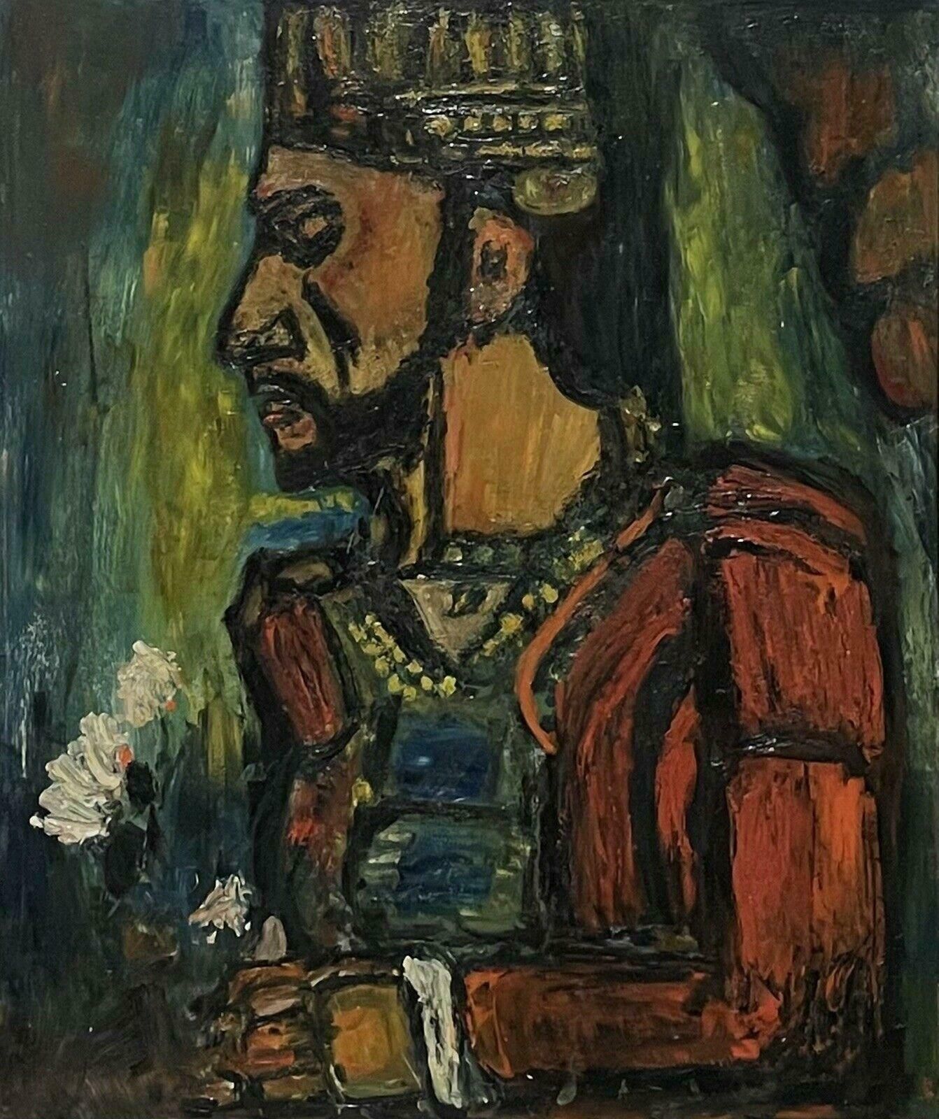 French Schoolmid Century French Expressionist Portrait Of A Man, Framed Oil Painting