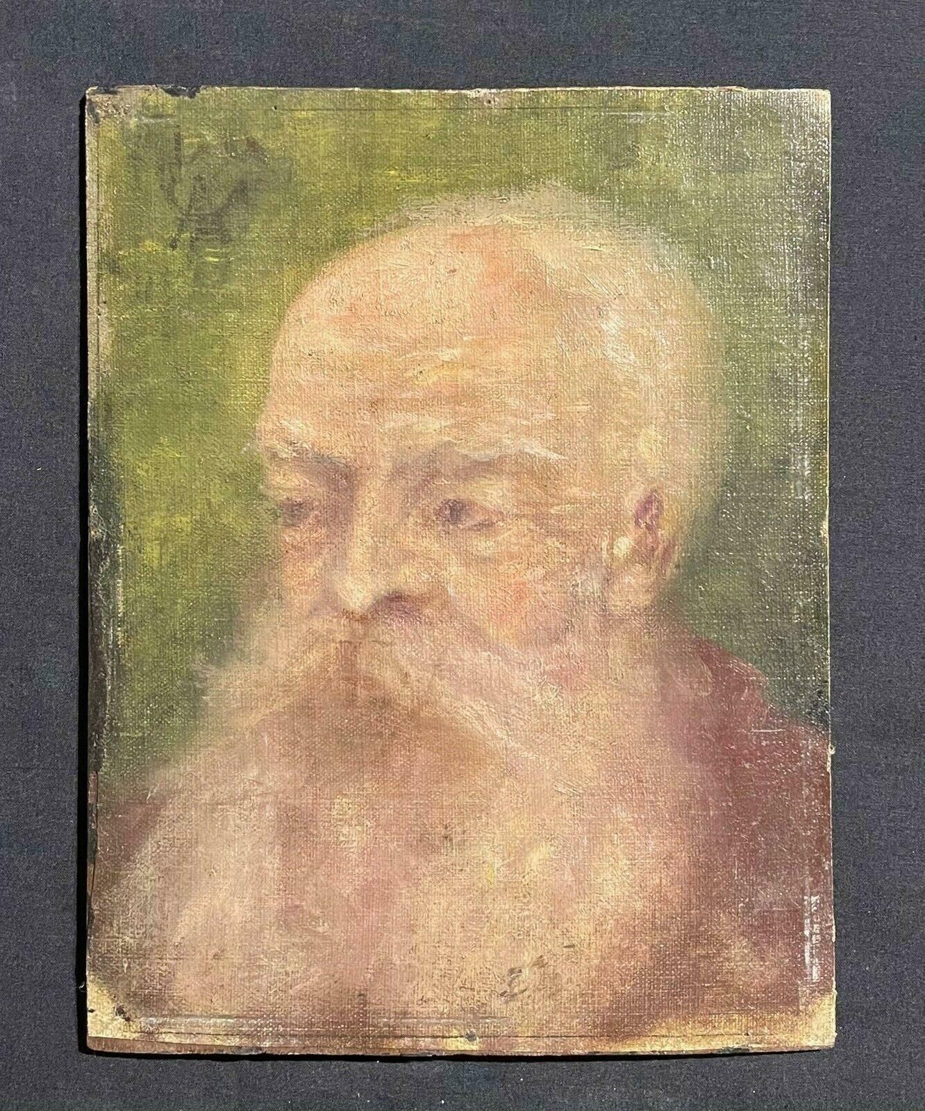 French Impressionist19th Century French Impressionist Period Oil Painting   Portrait Of Bearded Manc. 1880's photo furniture