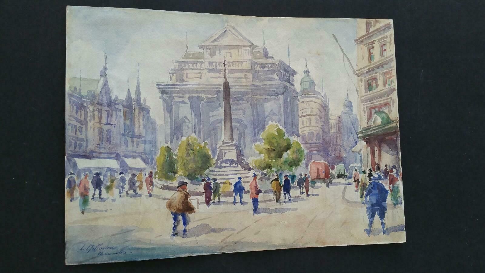 Leonard Machin Rowemid 20th Century Impressionist De Brouckere Brussels Belgium,  1950 photo buy