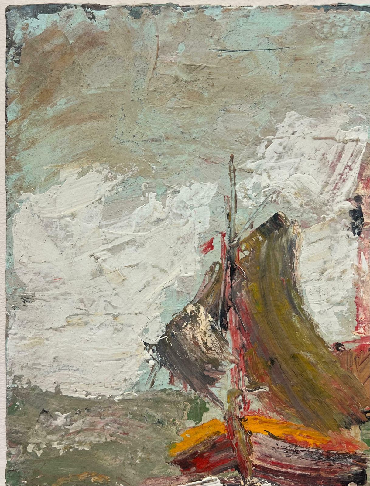 Fanch Lelexpressive Seascape With Sailing Boats Coastal Scene In Thick Impasto Brittany20th Century photo vinterior