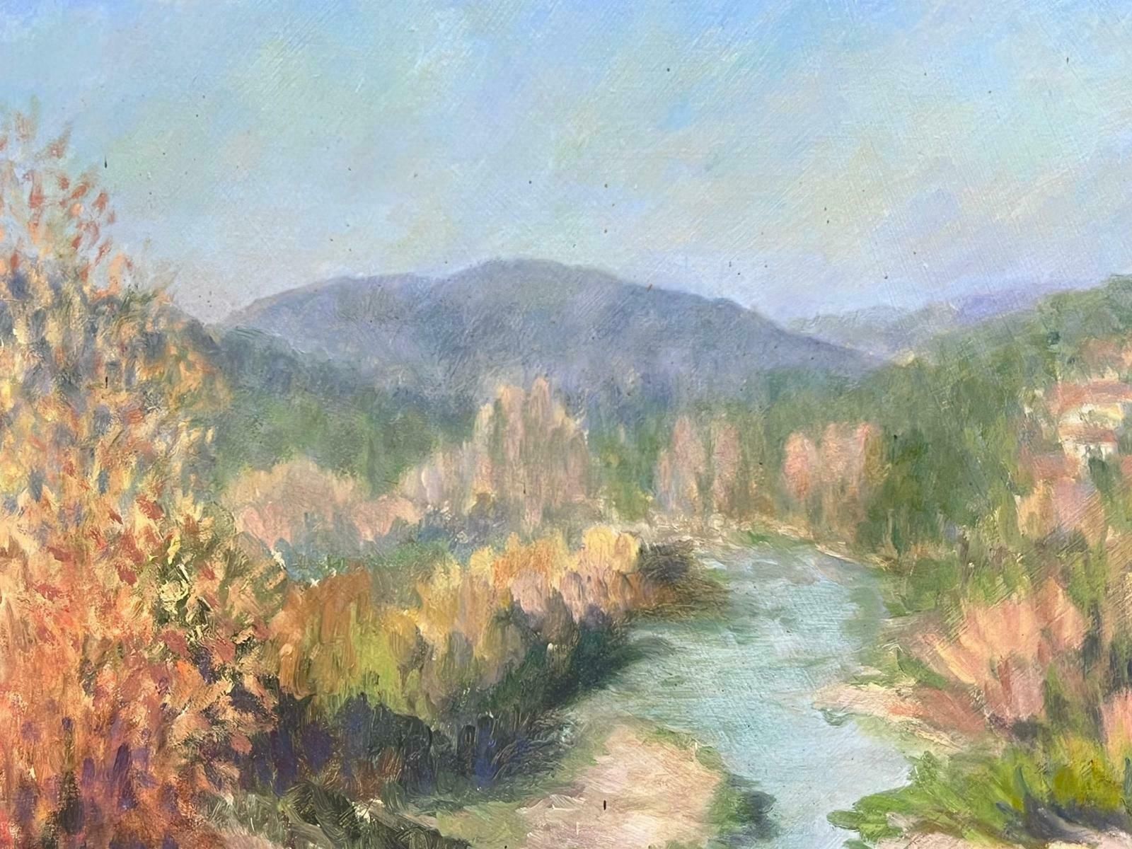 Geza Somerset Paddonblue Stream Through The Valley Contemporary British Oil Painting photo Art