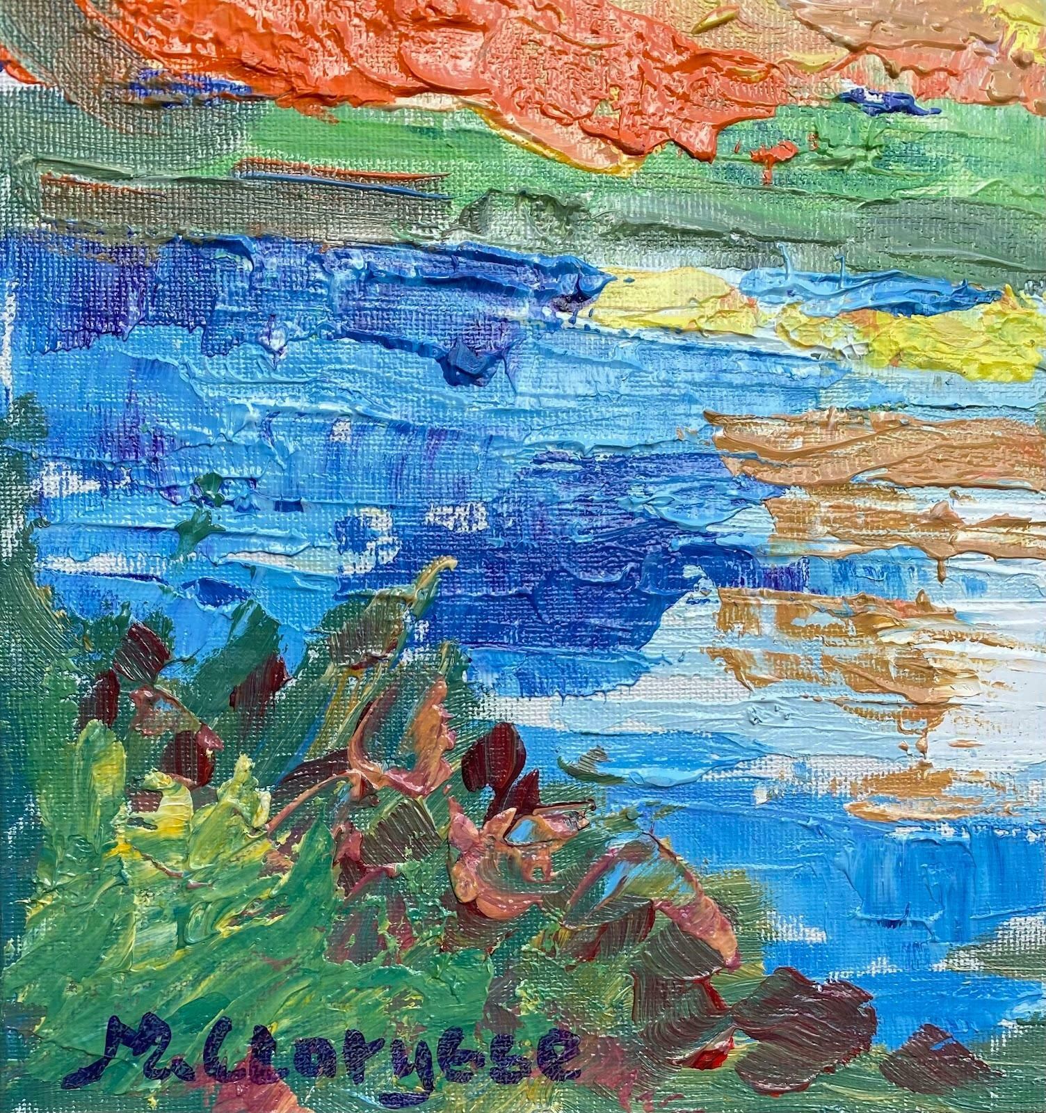Maggy Clarysseimpressionst Oil Painting French Painting Sunset Over Lakec.2000 photo furniture