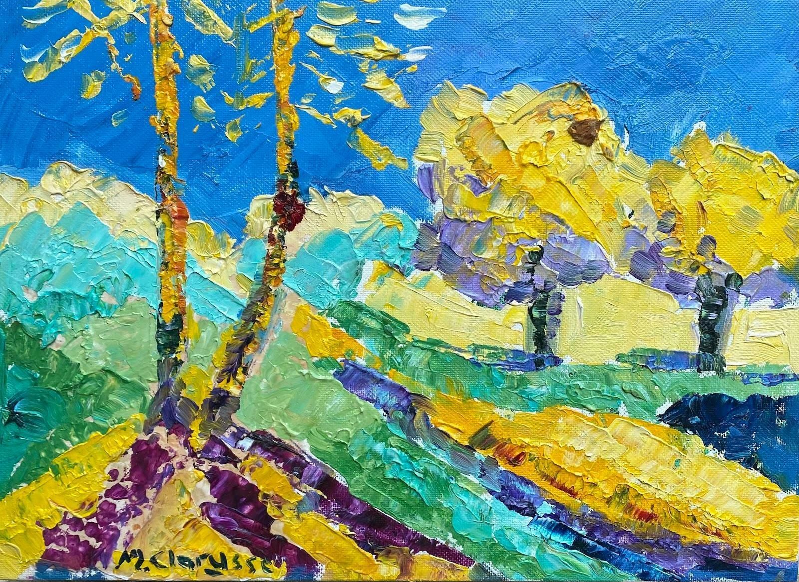 Maggy Clarysseimpressionst Oil Painting French Painting Sunset With Treesc.2000