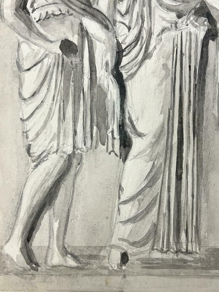 Josine Vignon1950’s Fashion Illustration Original Painting Of Three Figures In Robes1960's photo for sale