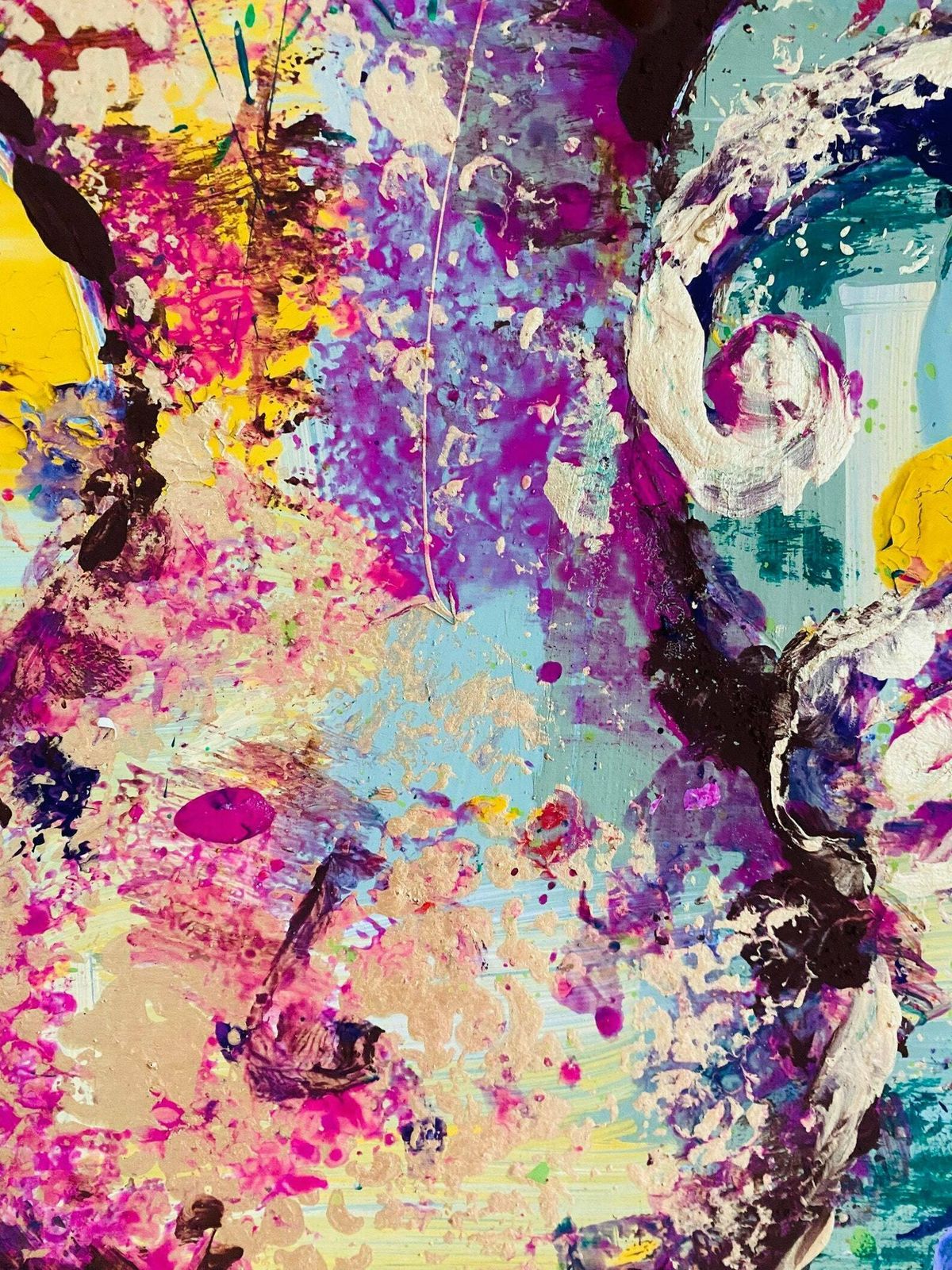 Polly..Hand Painted Original Acrylic Art On A Up Cycled Canvas 90cm X 60cm photo buy