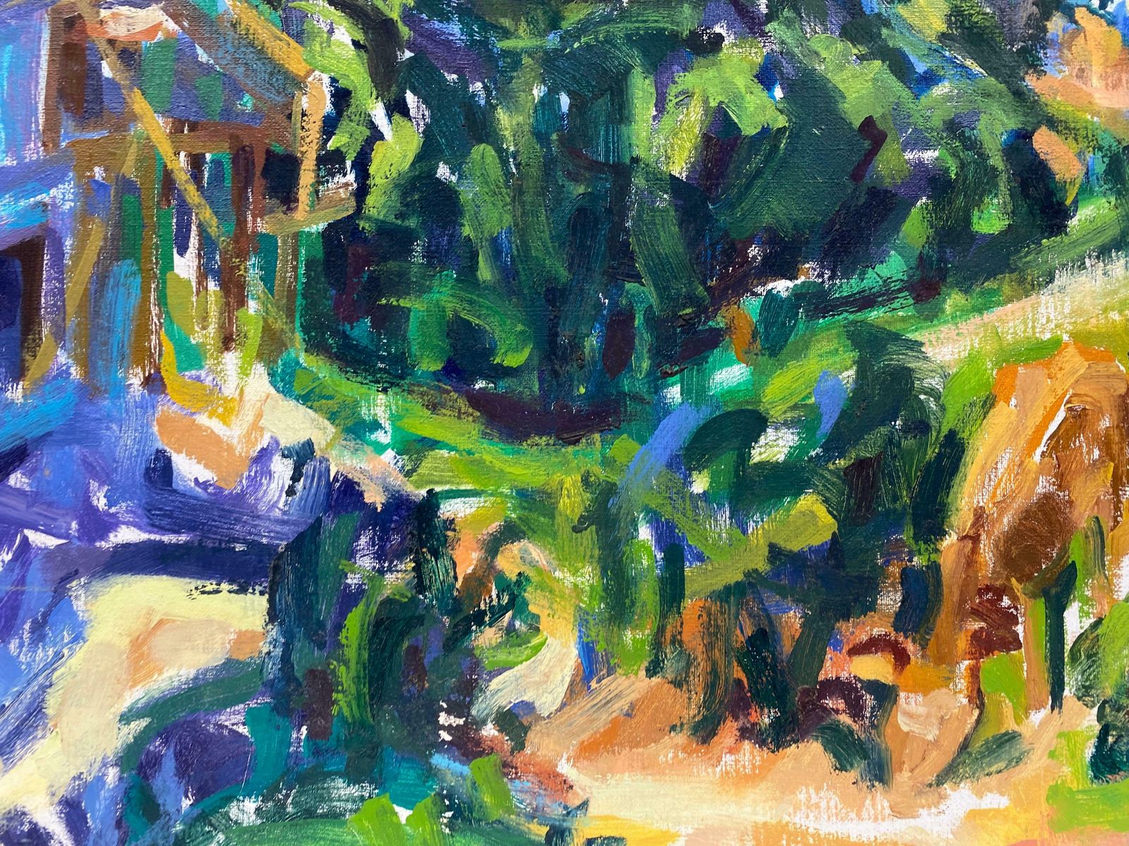 Douglas Stuart Allenimpressionist Oil Painting   Summer Exotic Landscape20th Century photo vinterior