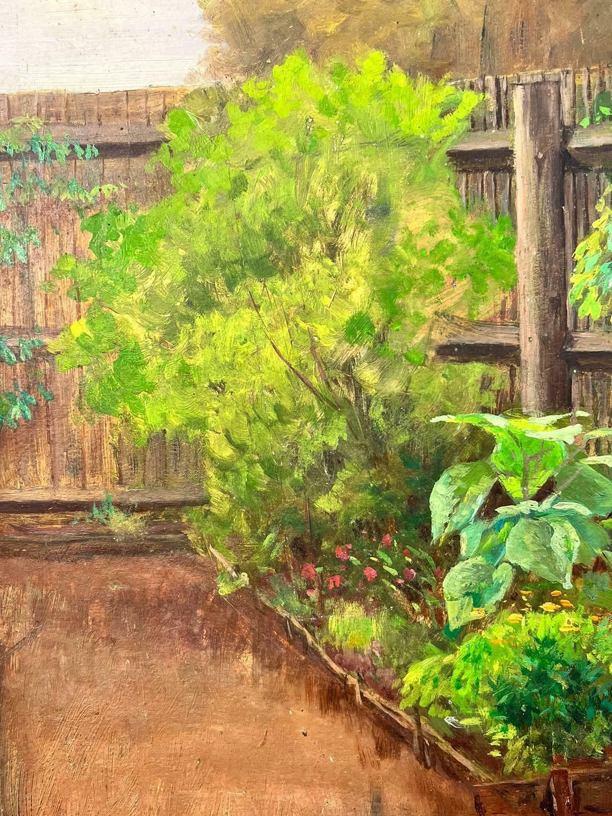 Antique English Antique Victorian English Oil Fruit And Vegetable Patch Garden photo for sale