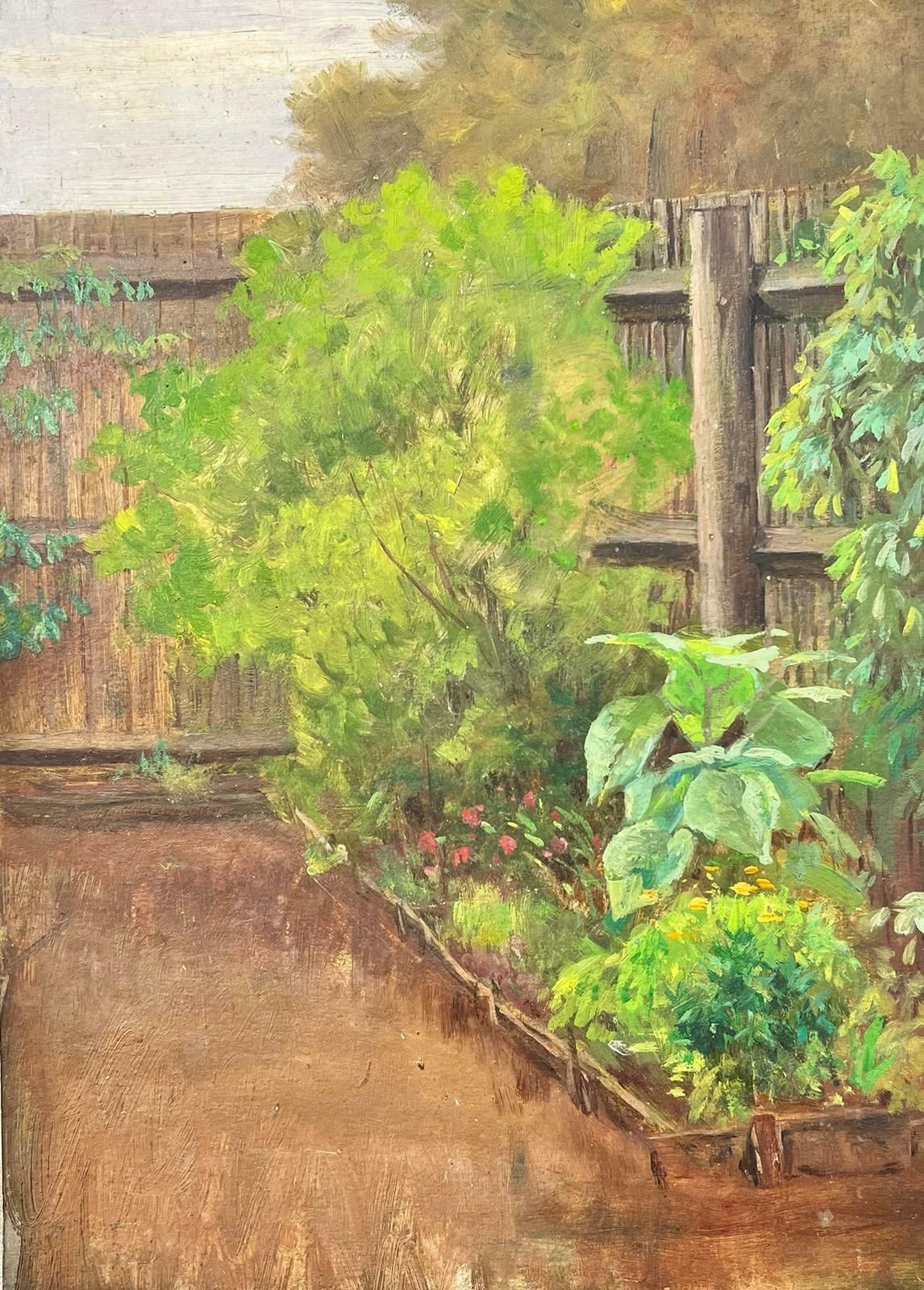 Antique English Antique Victorian English Oil Fruit And Vegetable Patch Garden photo Art