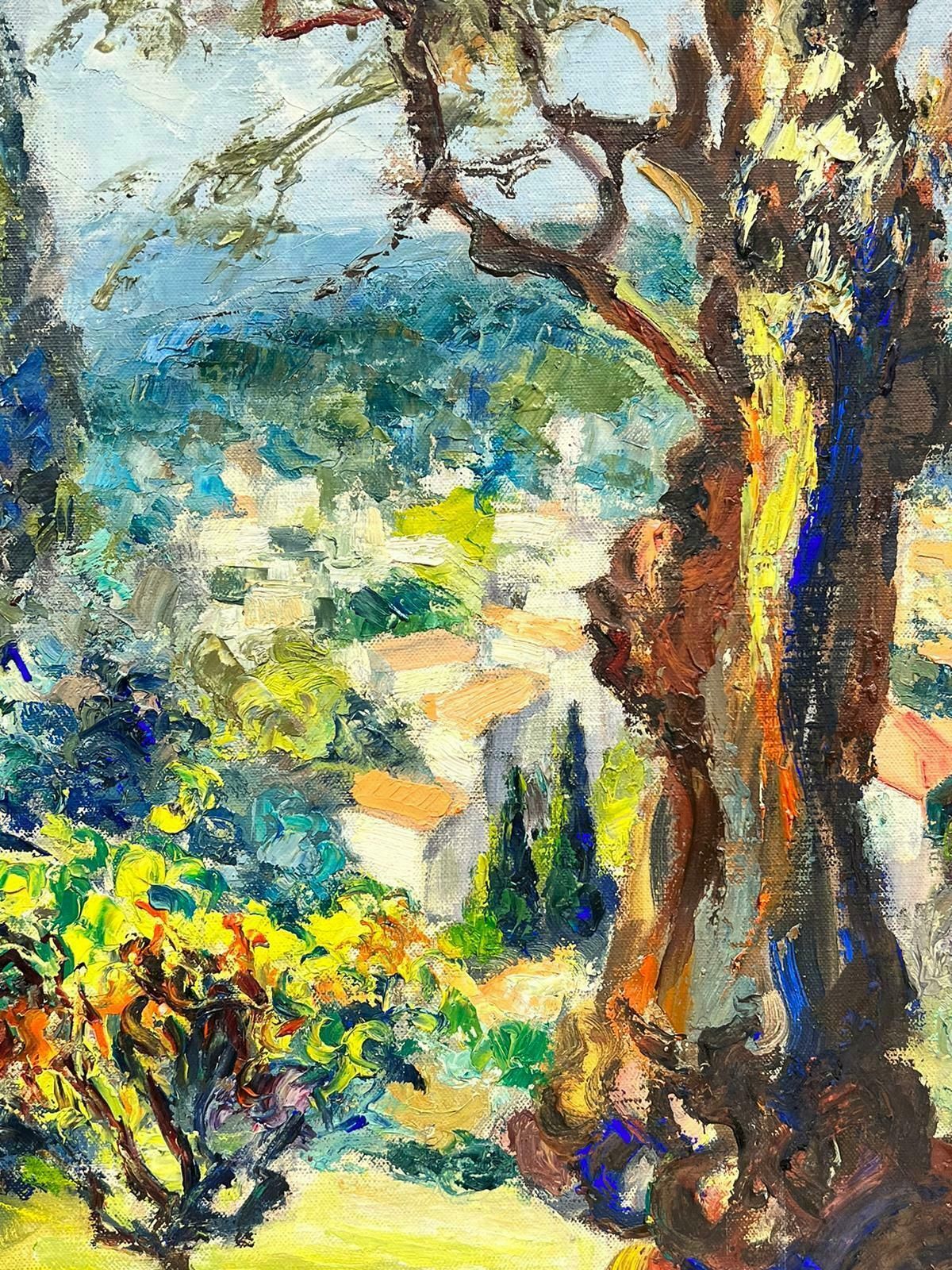 Josine Vignonsummer In Provence Golden Green & Yellow Light French Impressionist Oil Painting1960's photo for sale