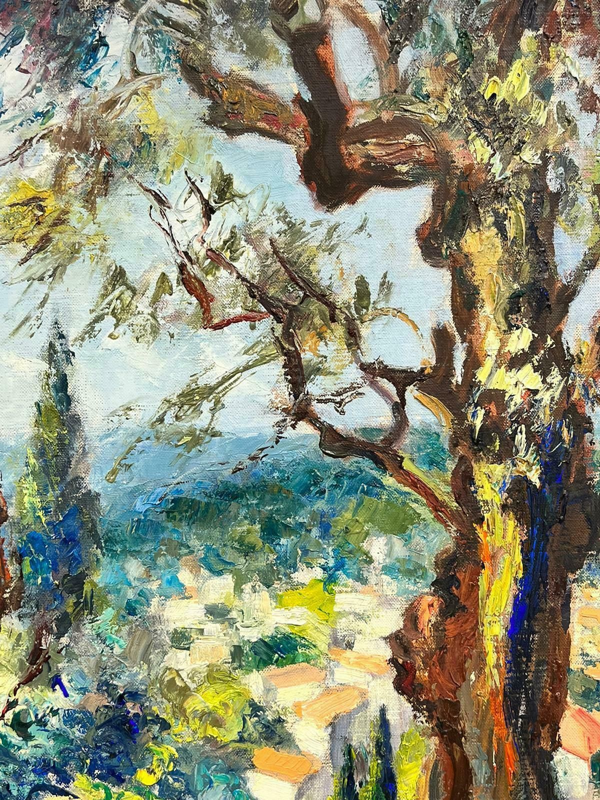 Josine Vignonsummer In Provence Golden Green & Yellow Light French Impressionist Oil Painting1960's photo Art