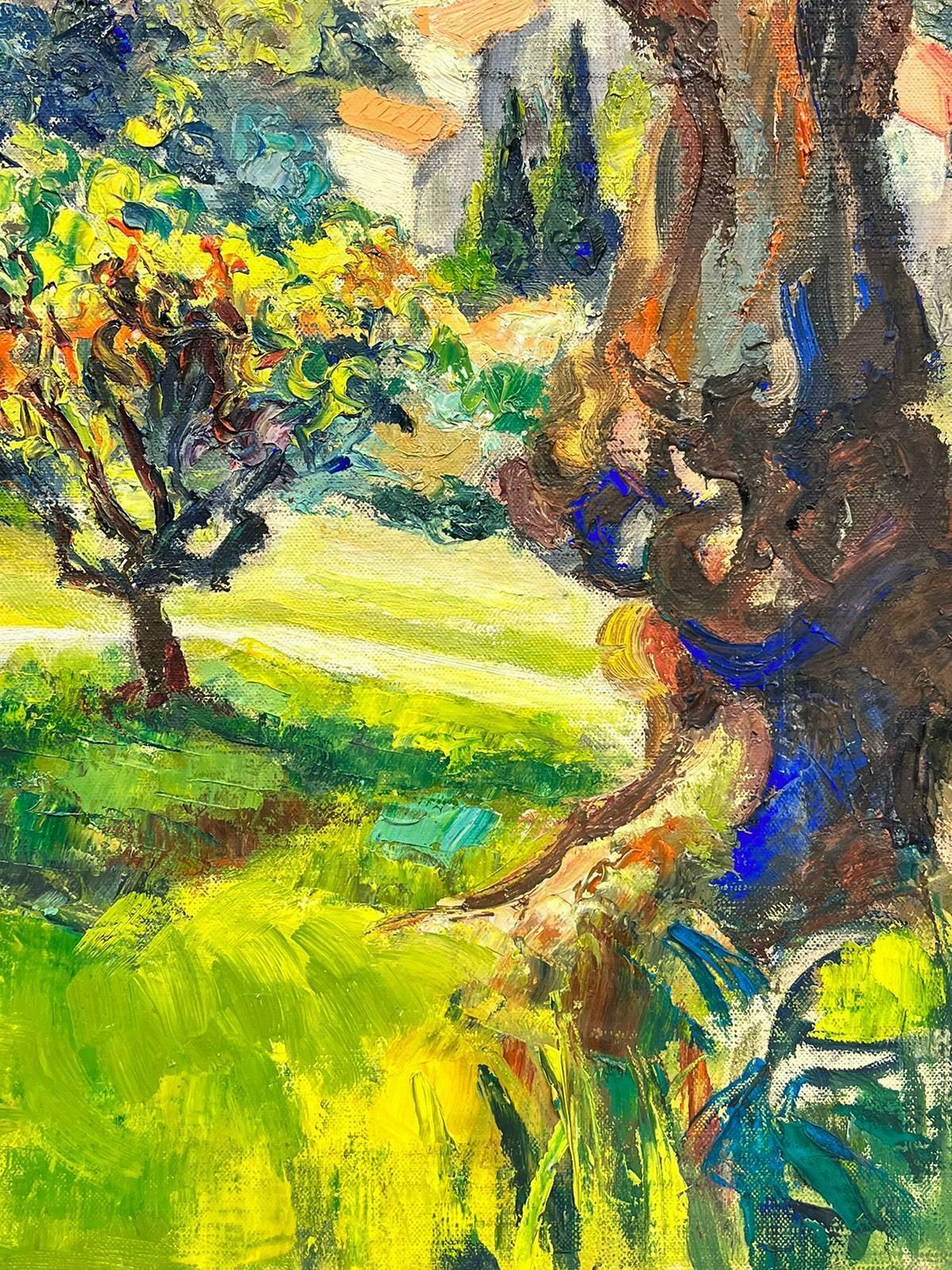 Josine Vignonsummer In Provence Golden Green & Yellow Light French Impressionist Oil Painting1960's photo buy