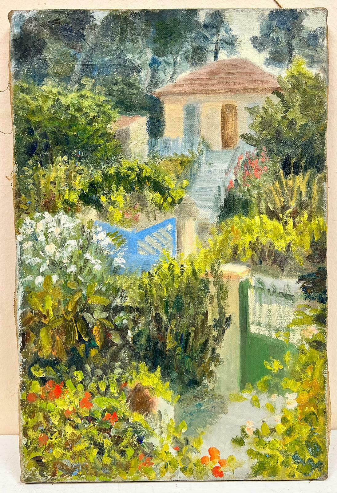 Josine Vignonthe Pathway To The House In The Green Garden Landscape Oil1960's photo furniture