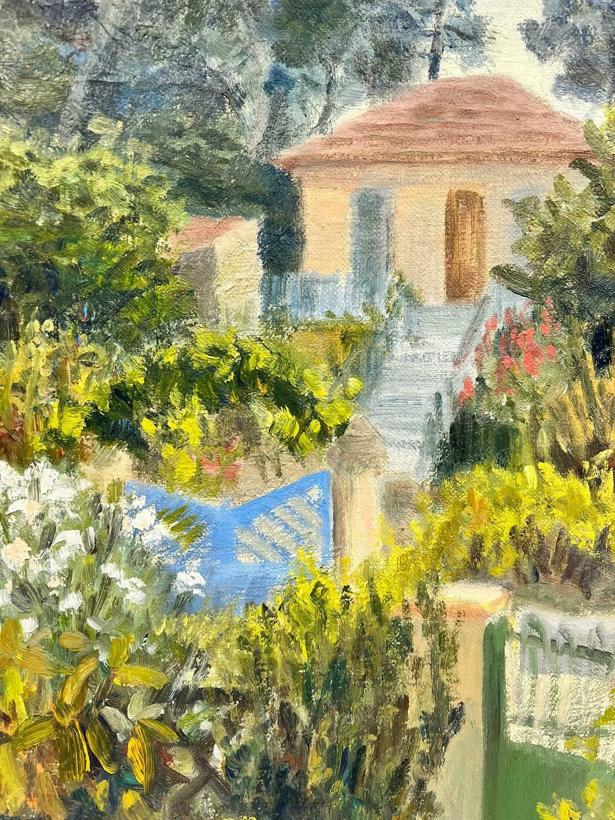 Josine Vignonthe Pathway To The House In The Green Garden Landscape Oil1960's photo for sale