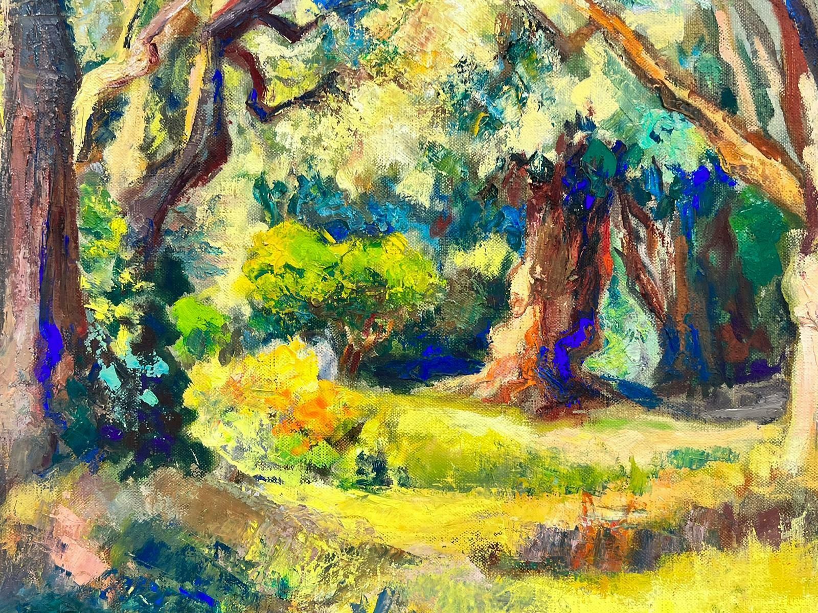 Josine Vignon1950's Large French Post Impressionist Oil Summer In The Woods Green Fields1954 photo 1428.0