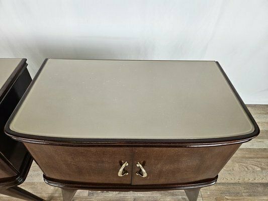photo furniture Italian Bedside Tables In Mahogany, 1950, Set Of 2