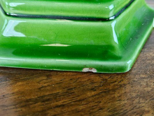 photo vintage Green Ceramic Vase From Bassano, Italy, 1980s