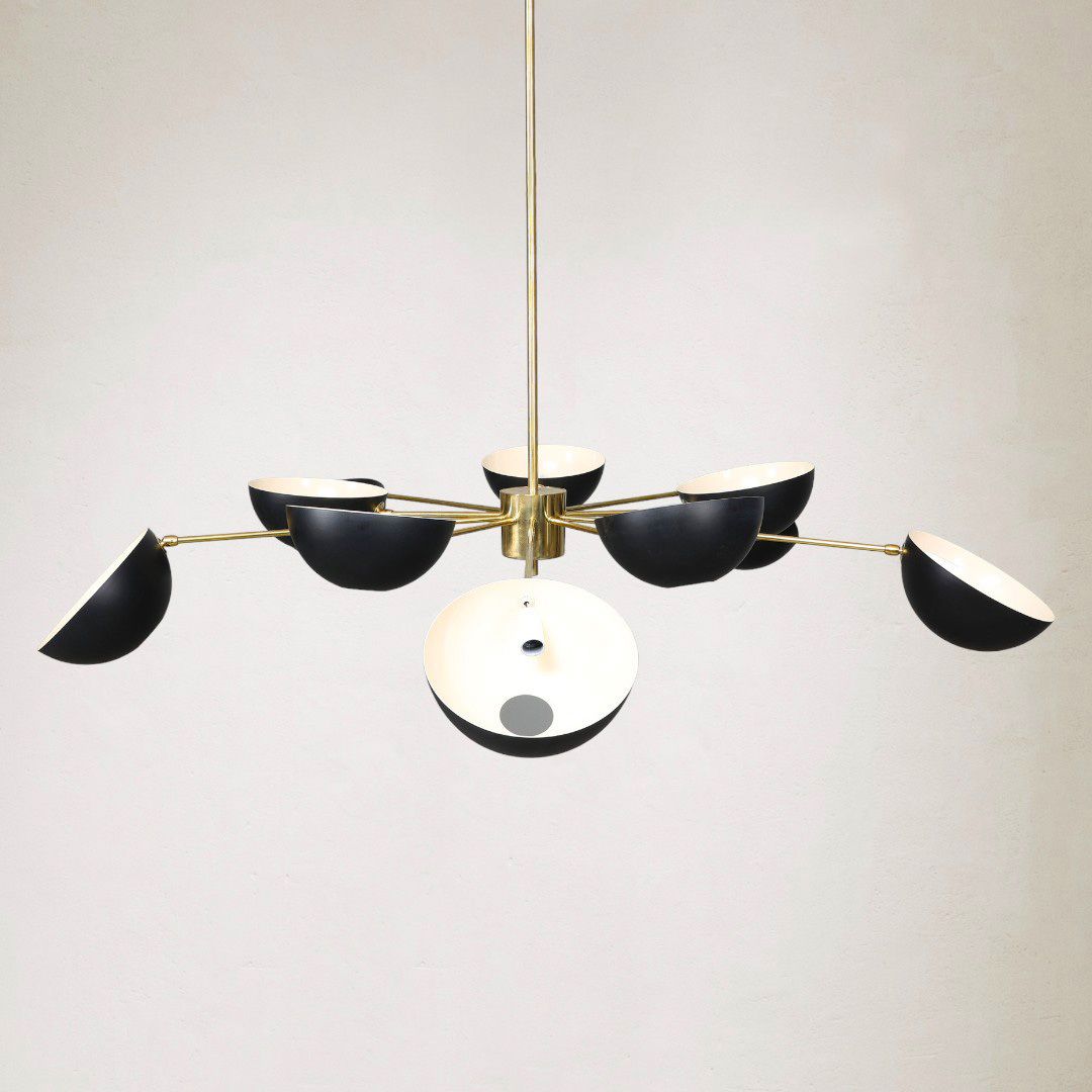 Brass Chandelier In The Style Of Stilnovo photo Lighting