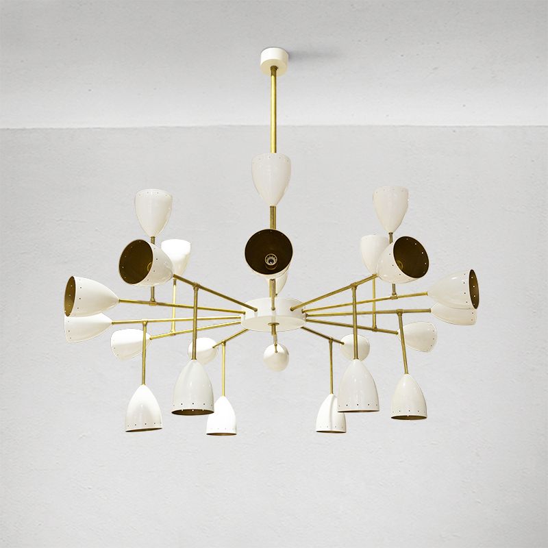 Mid Century Ivory Brass Chandelier, 1960s photo furniture
