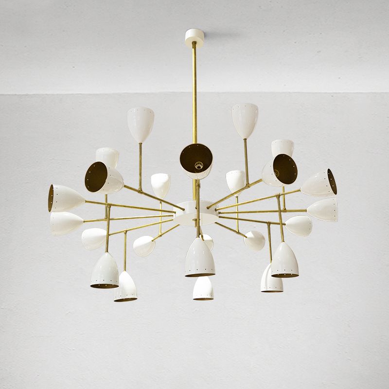 Mid Century Ivory Brass Chandelier, 1960s photo vinterior