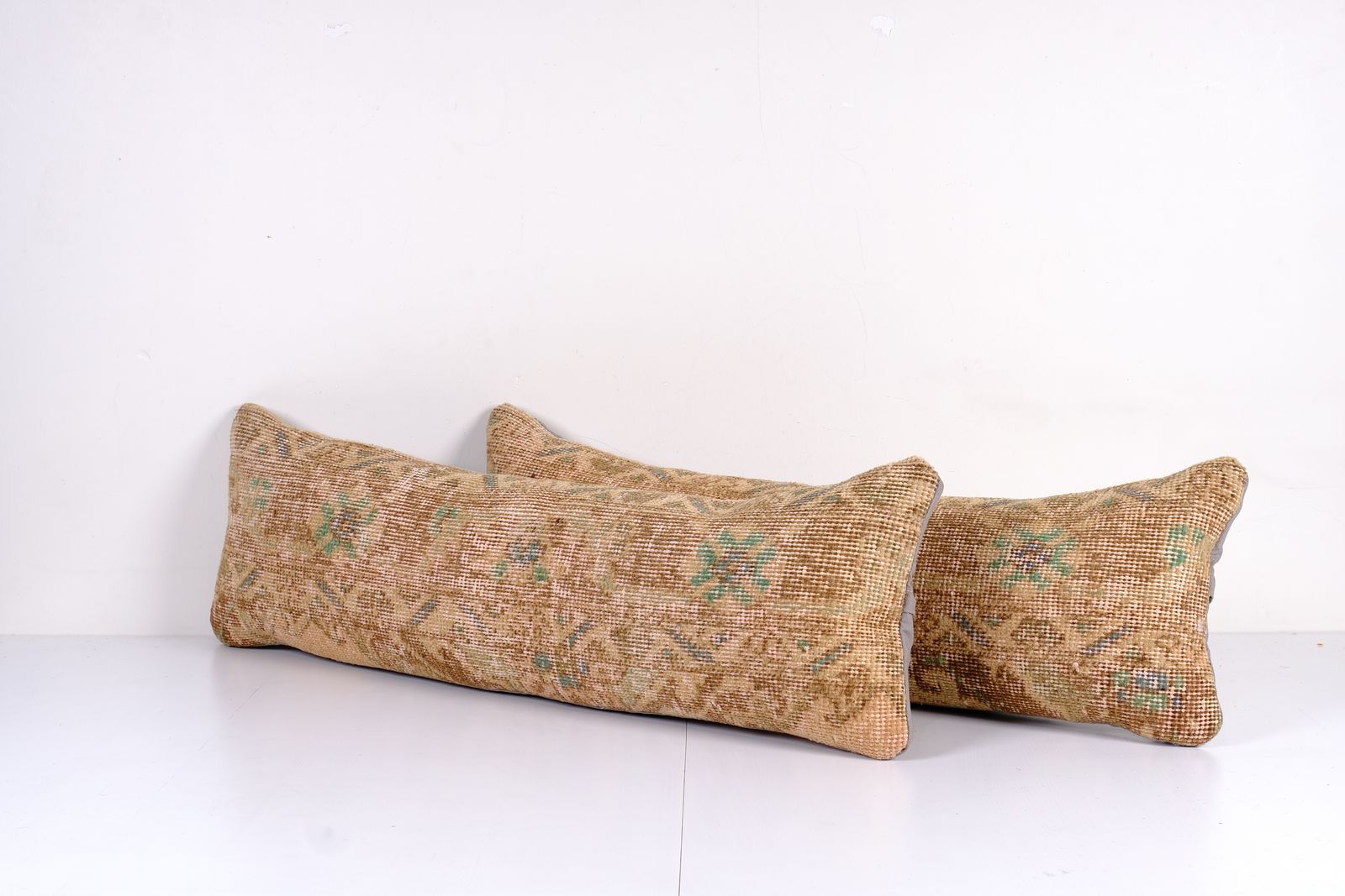 Set Of Two Turkish Oushak Pillow Cover, Matching Boho Woven Bedding Pillow Cover, Pair Faded Wool Carpet Lumbar photo furniture