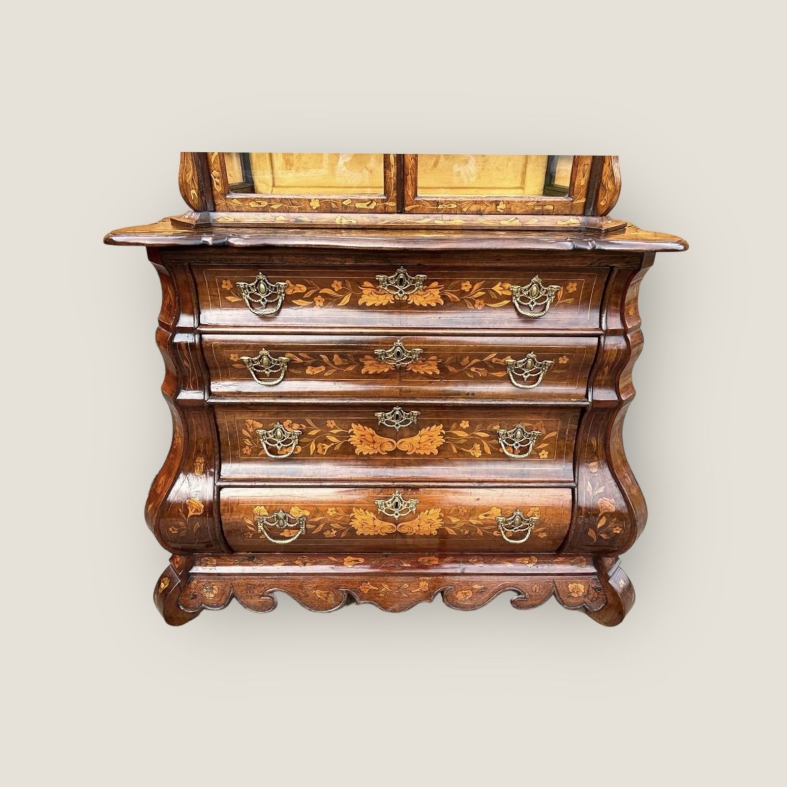 Edwards & Roberts Dutch Marquetry Display Cabinet On Chest photo Furniture