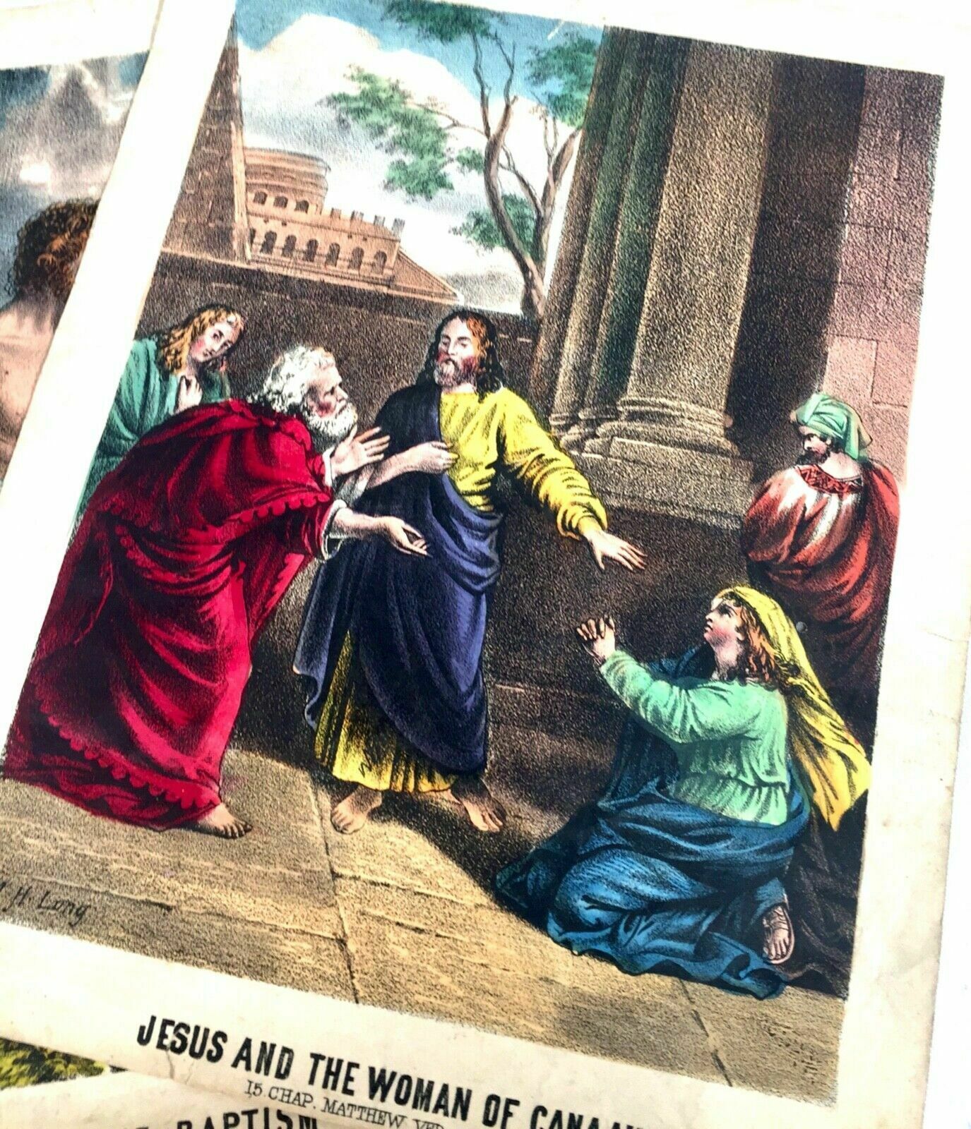 Antique Religious Block Puzzle M H Long In Original Box / Complete C.1880 photo buy