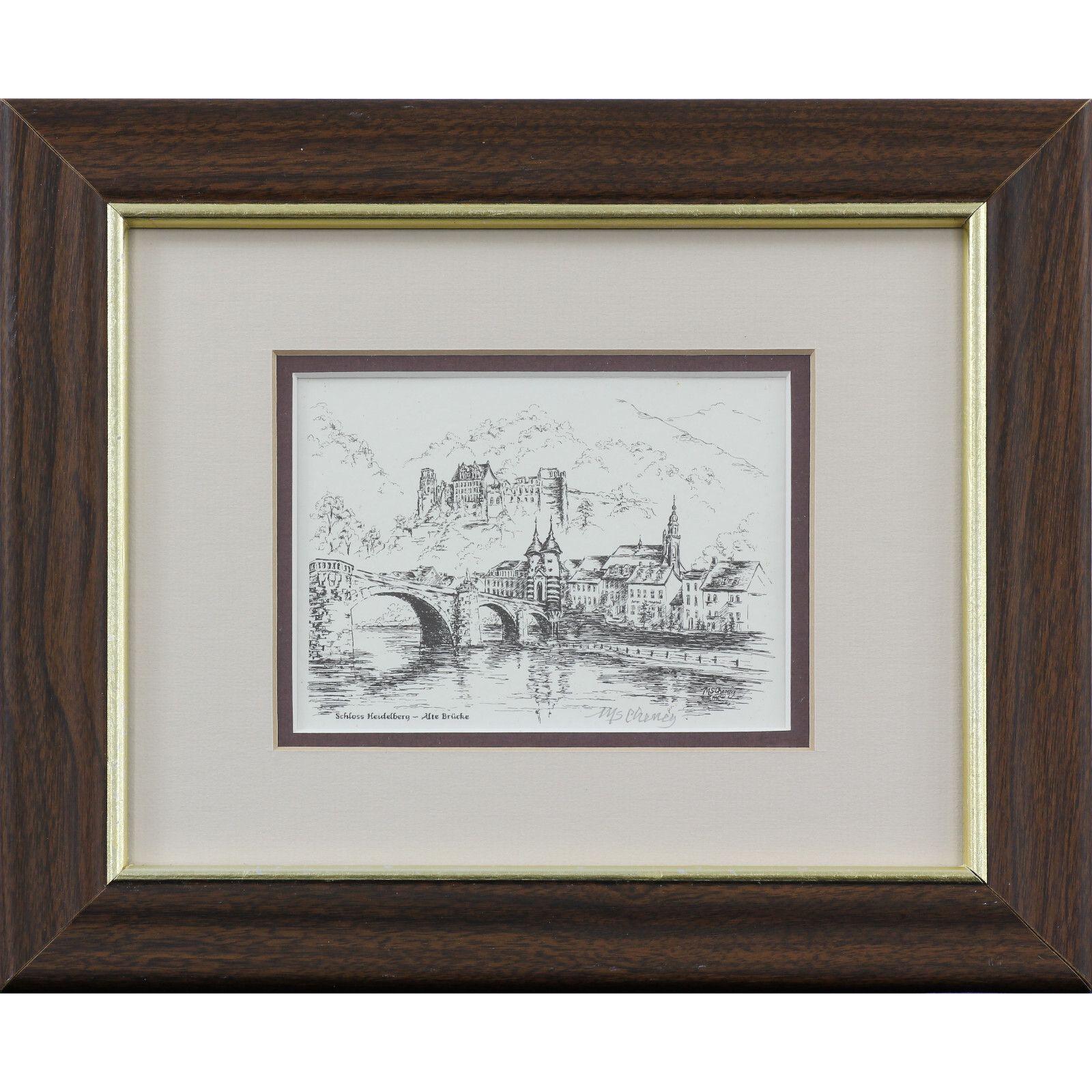Print Of A View Of Schloss Heidelberg By Marsha Cheney.