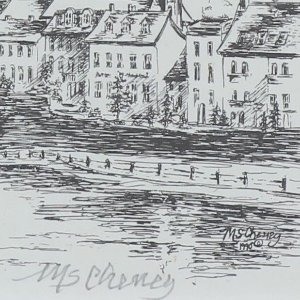 Print Of A View Of Schloss Heidelberg By Marsha Cheney. photo for sale