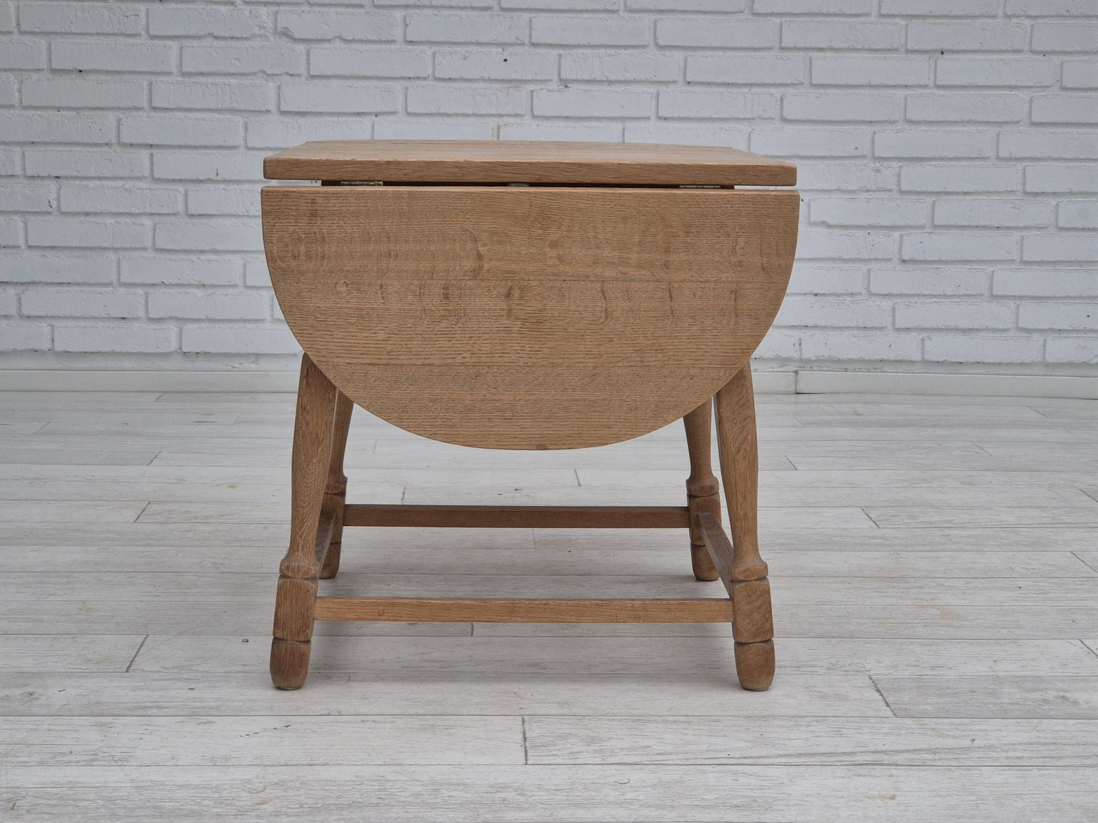 1970s, Danish Foldable Table, Solid Oak Wood, Original Condition. photo for sale