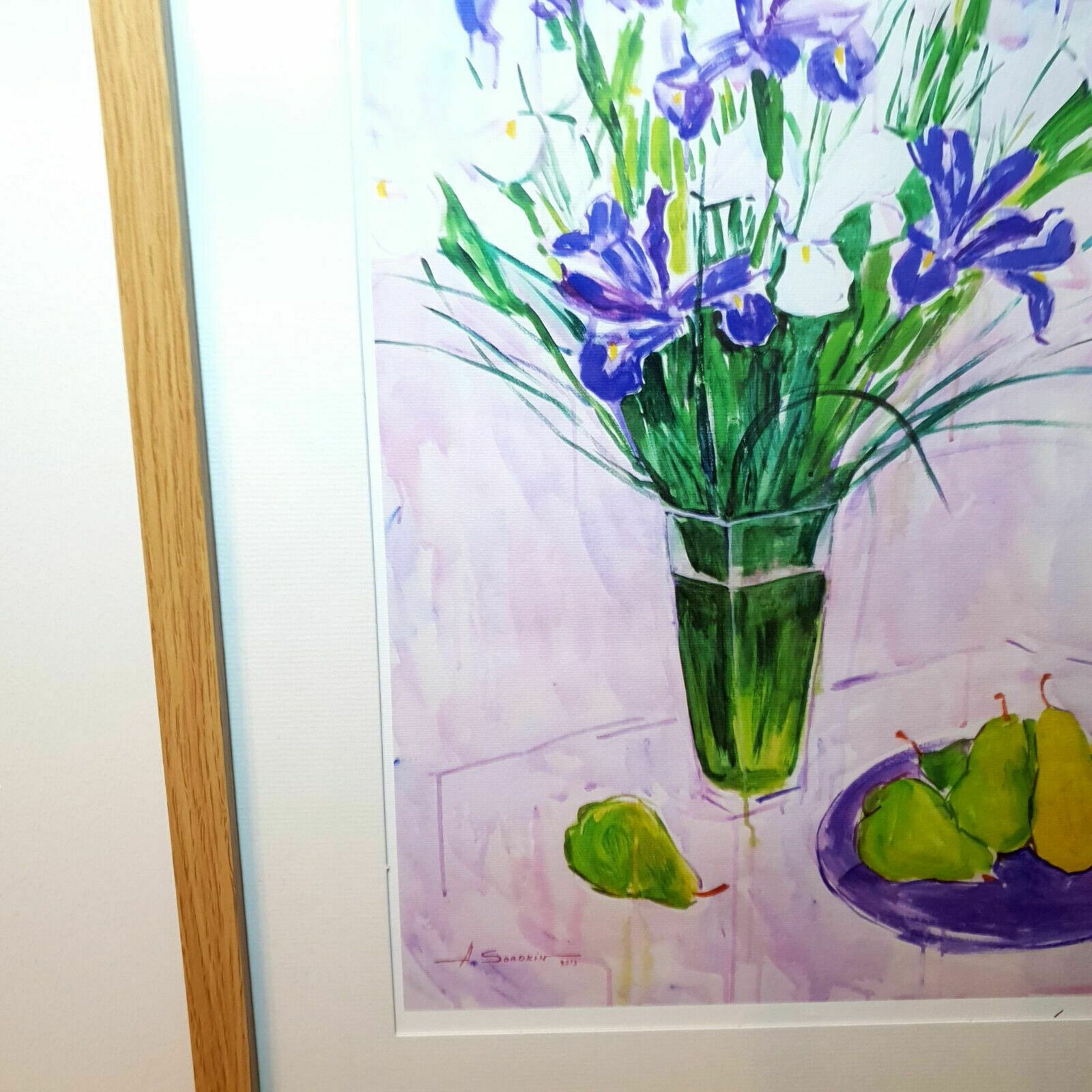 Artist Signed Alexander Sorokin Art Print Floral Still Life Flowers Framed H54cm photo buy