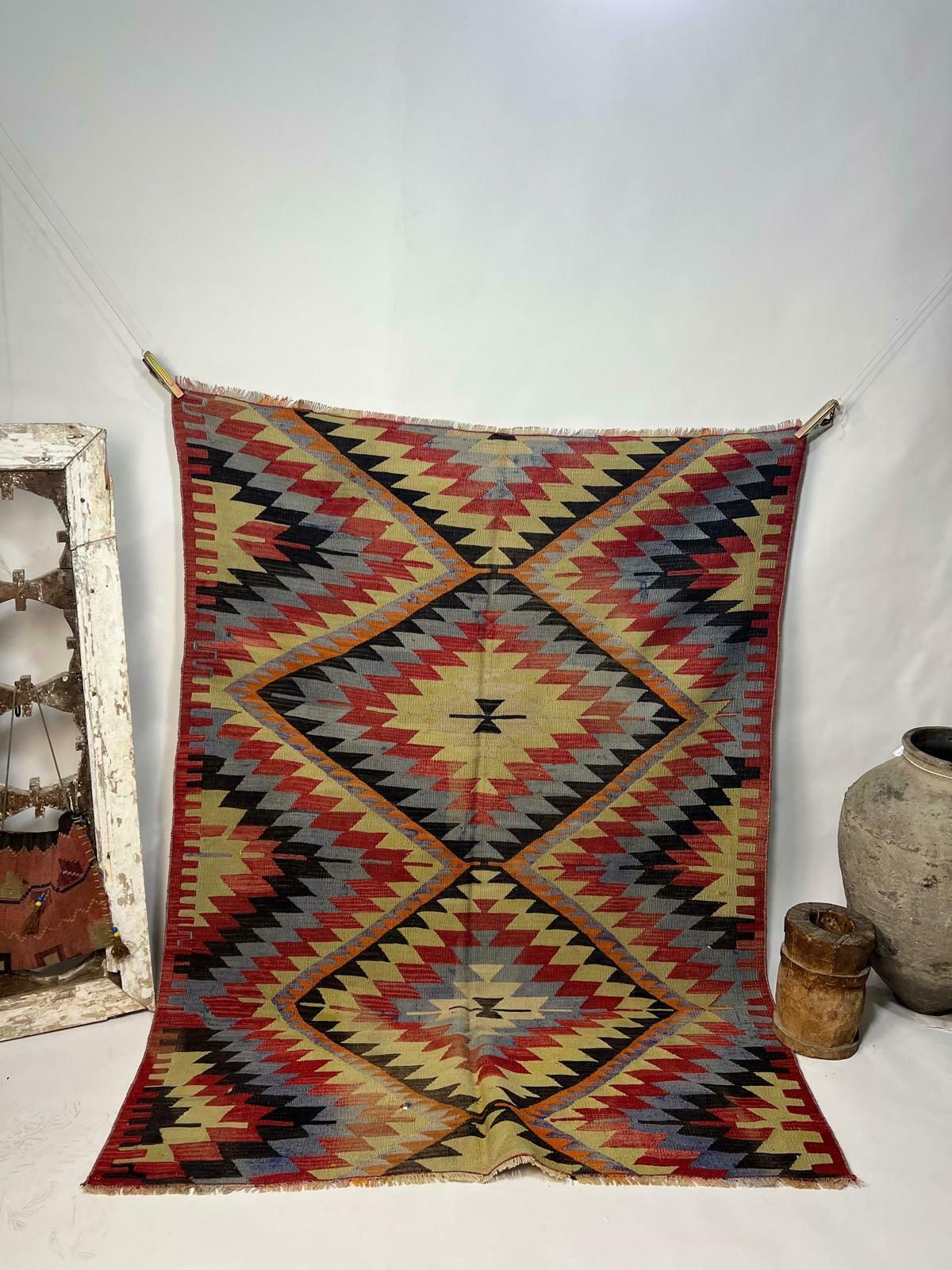 Turkish Vintage Wool Rug, Vintage Are Rug, Turkish Carpet For Living Room, Anatolian Rug, Area Carpet, Bedroom Rug, Home Decor Rug
