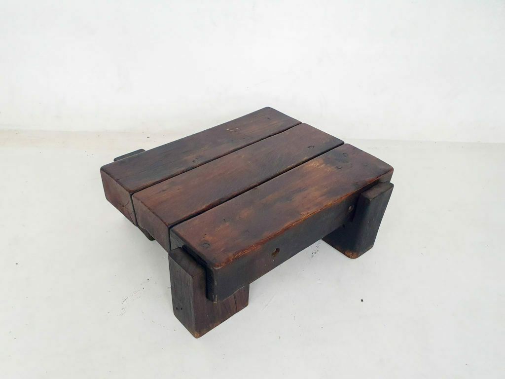 Mid Century Brutalist Massief Houten Salontafel, Nederland, Ca. Jaren 1970 photo furniture