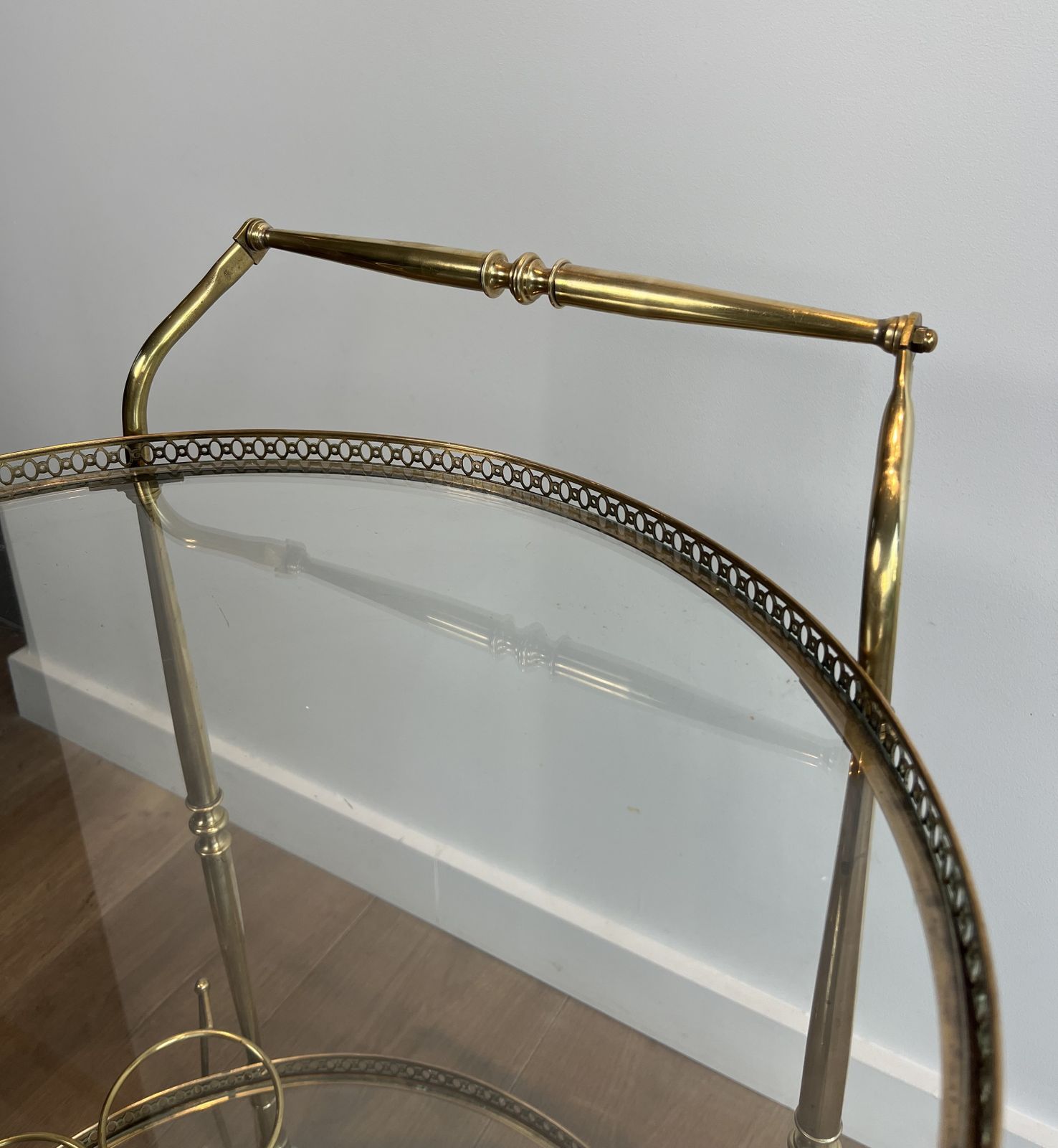 photo buy Round Brass Trolley In The Style Of Maison Jansen