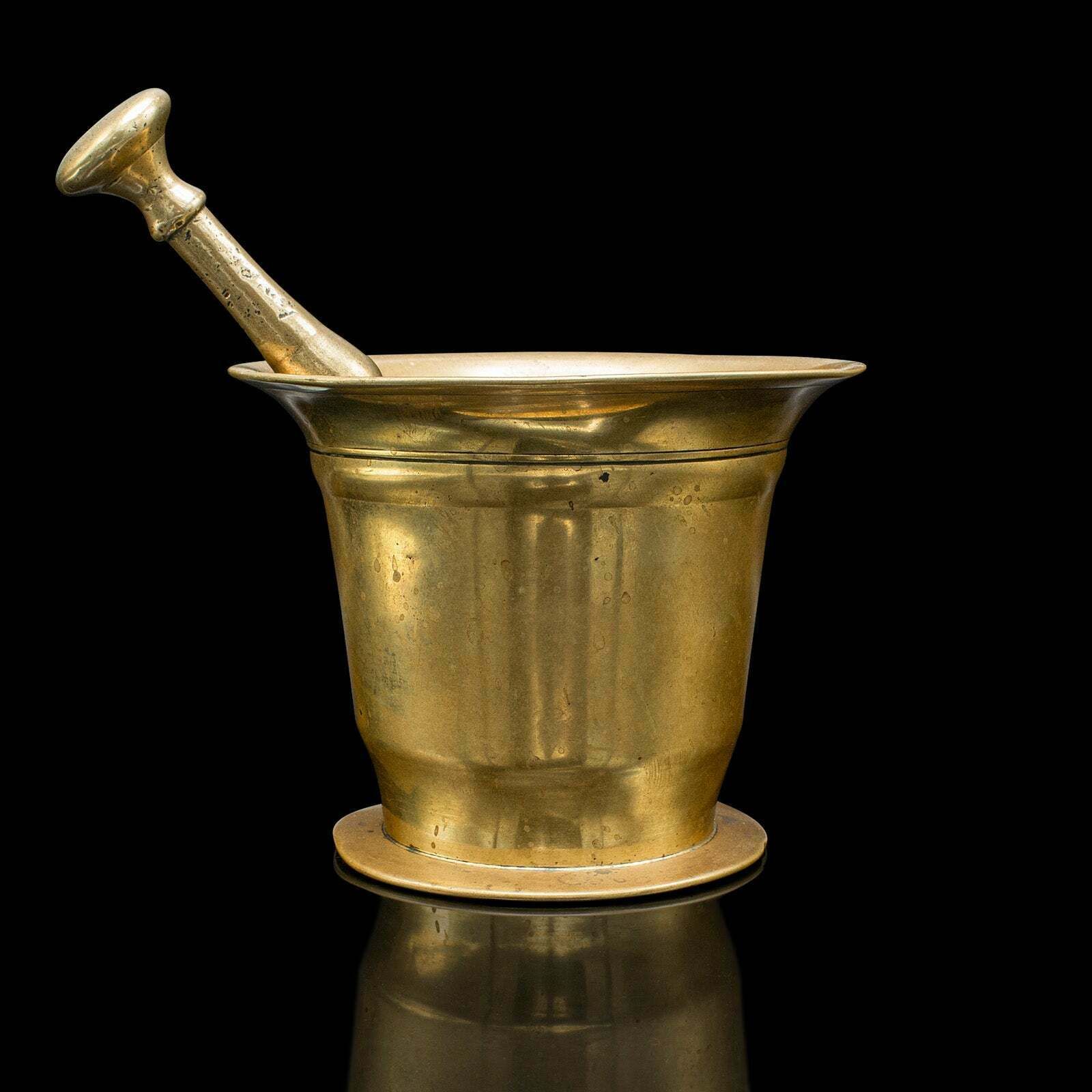 Antique Chemist's Mortar & Pestle, English Brass Apothecary Aid, Victorian, 1850 photo Home Decor