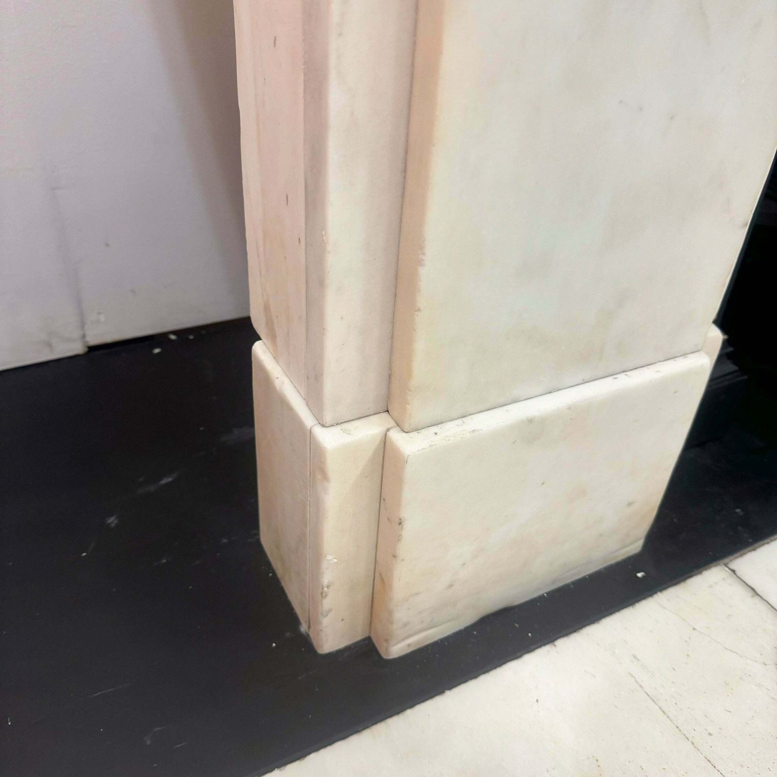Antique Victorian Statuary Marble Chimneypiece With Carved Corbels photo vintage