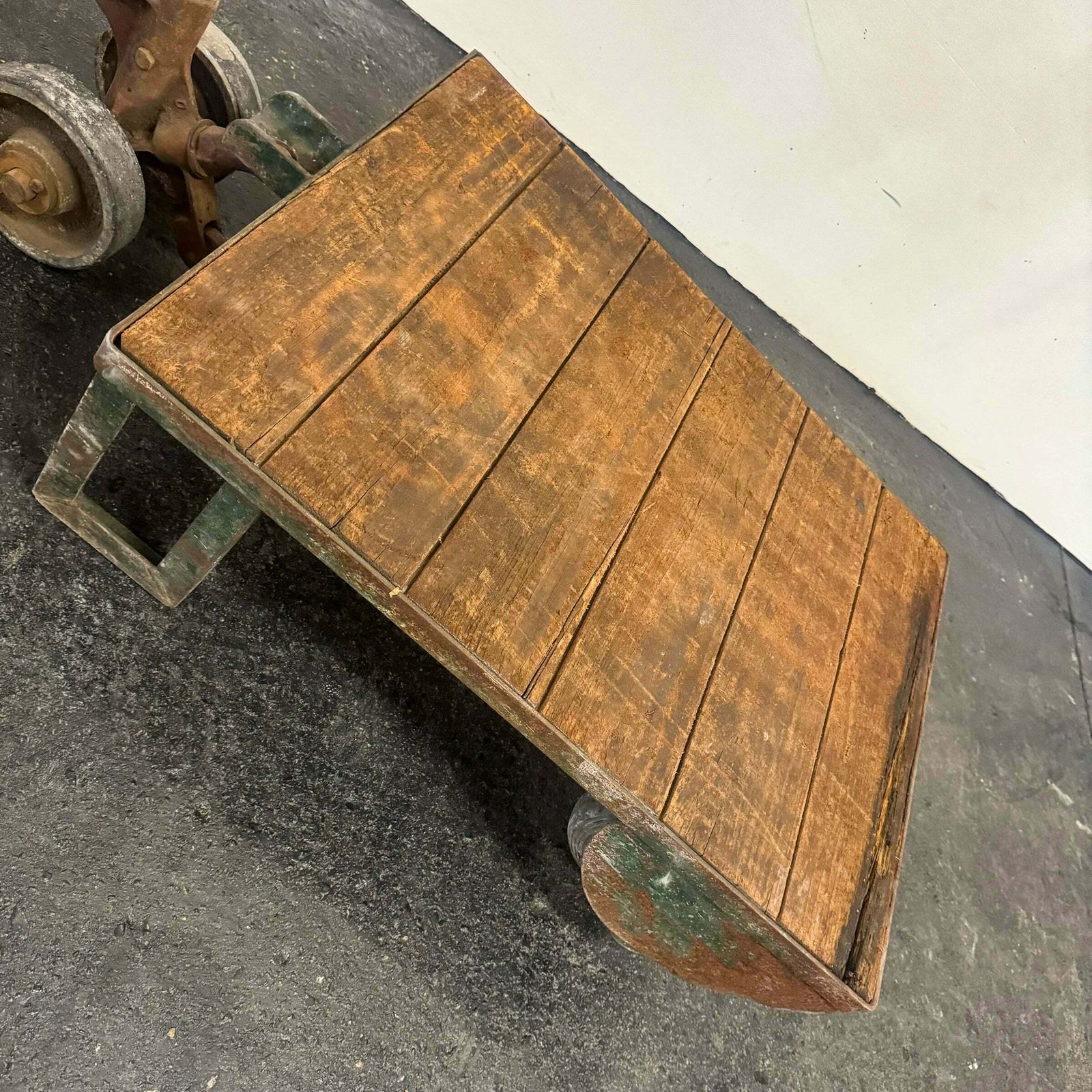photo buy Antique Wooden Tuglift Trolley