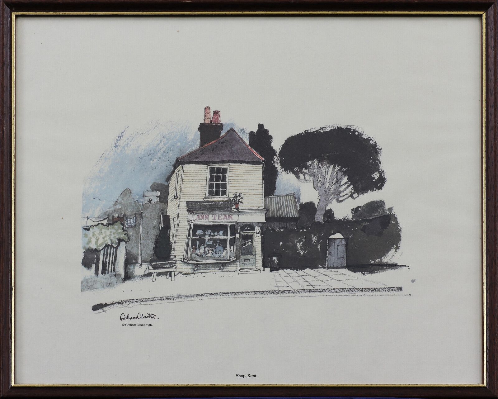 2 Prints By Graham Clarke. Titled 'Shop, Kent' And 'Staplehurst, Kent'. photo Art