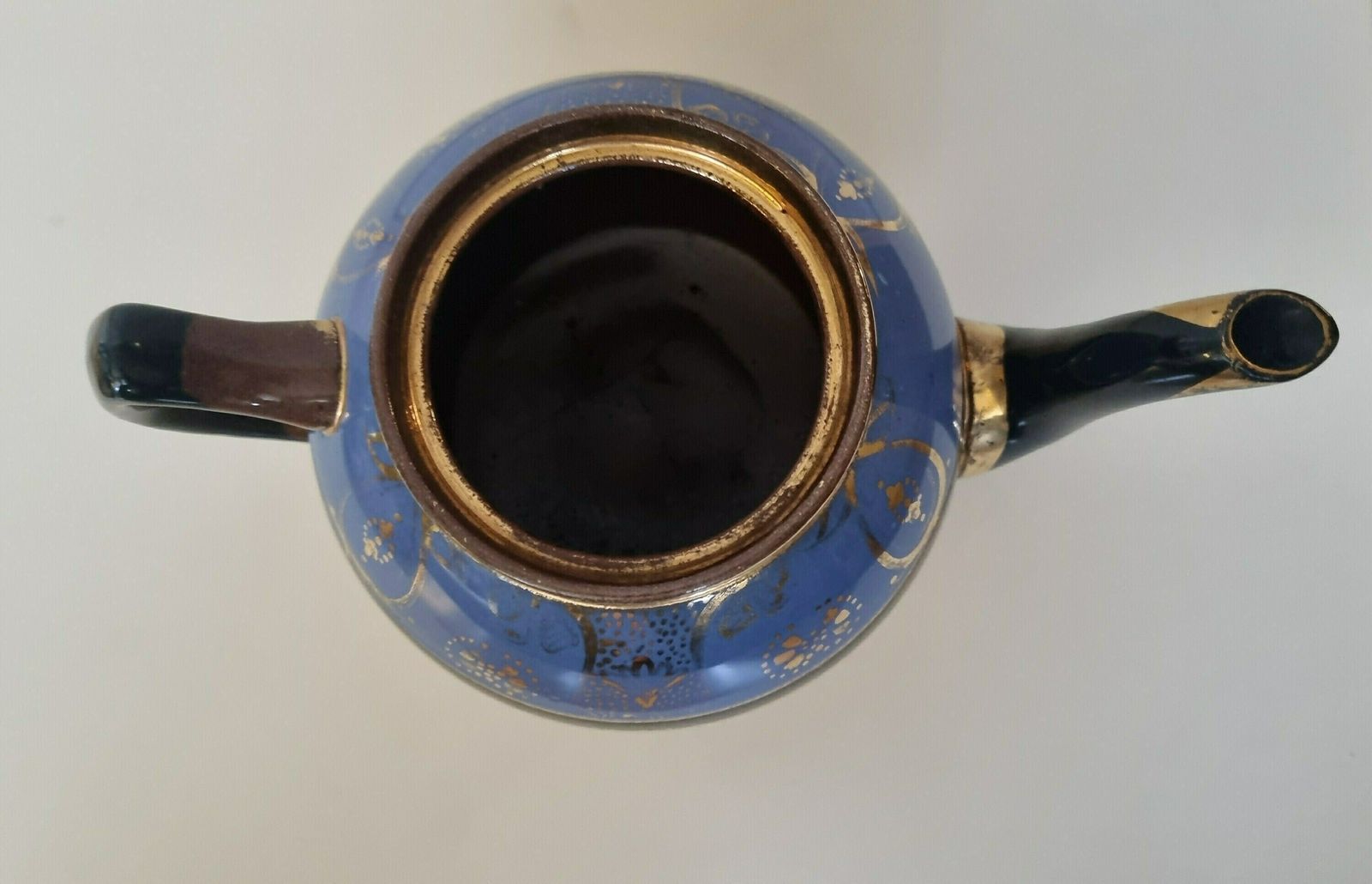 Antique Sadler Teapot Betty Cream Blue & Gilt English China photo vintage