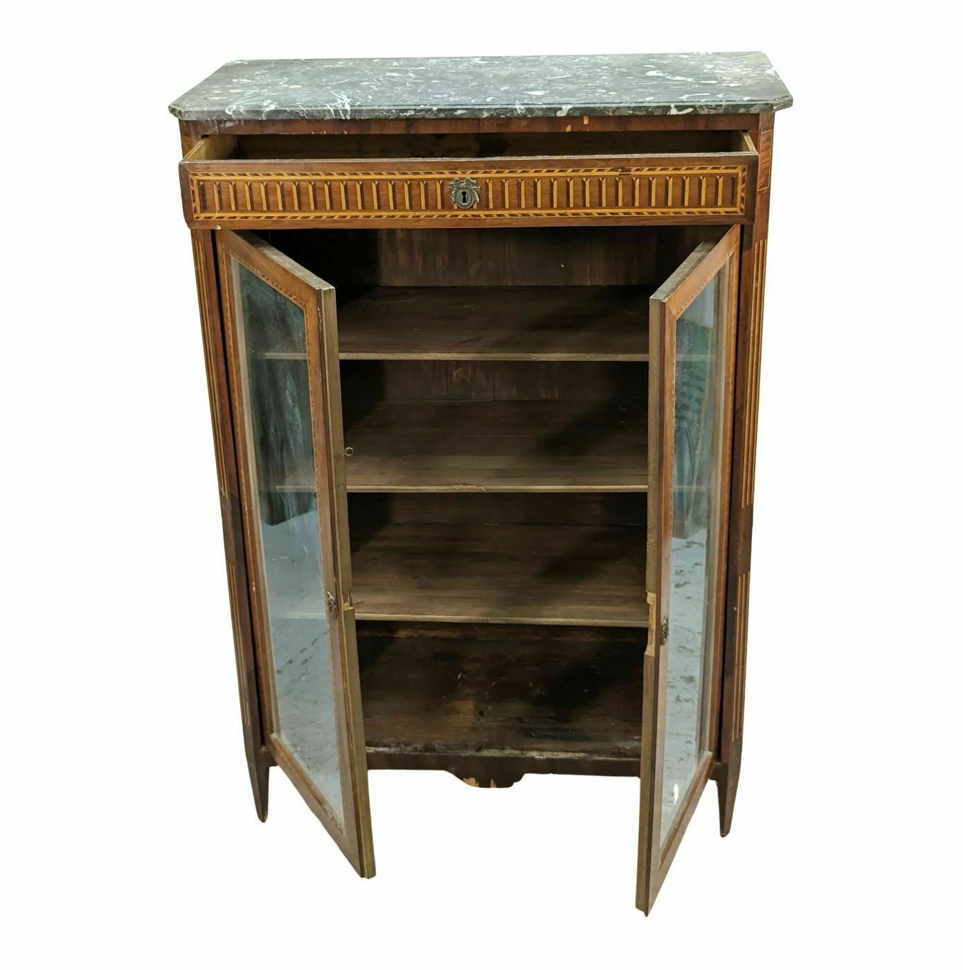 Louis XVI Marquetry Glass Bookcase photo for sale