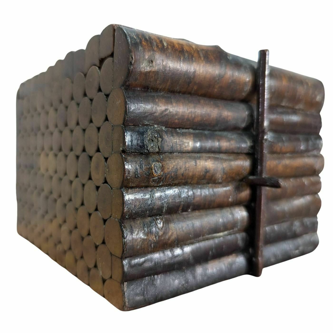 End Grain Wood Cigarette Box Circa 1900 photo for sale