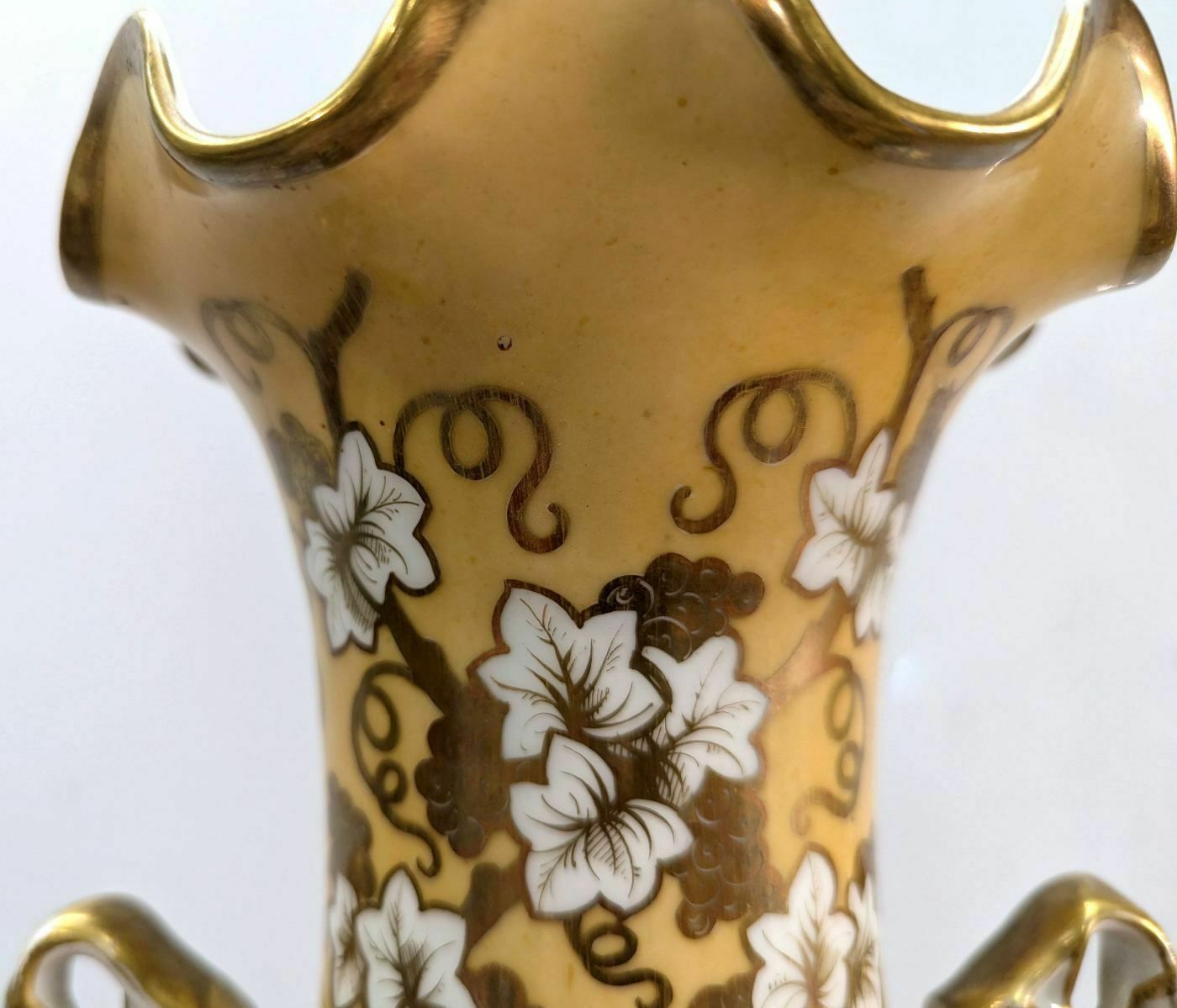 19th Century Paris Porcelain Vases Painted With Roses (Pair) photo vintage