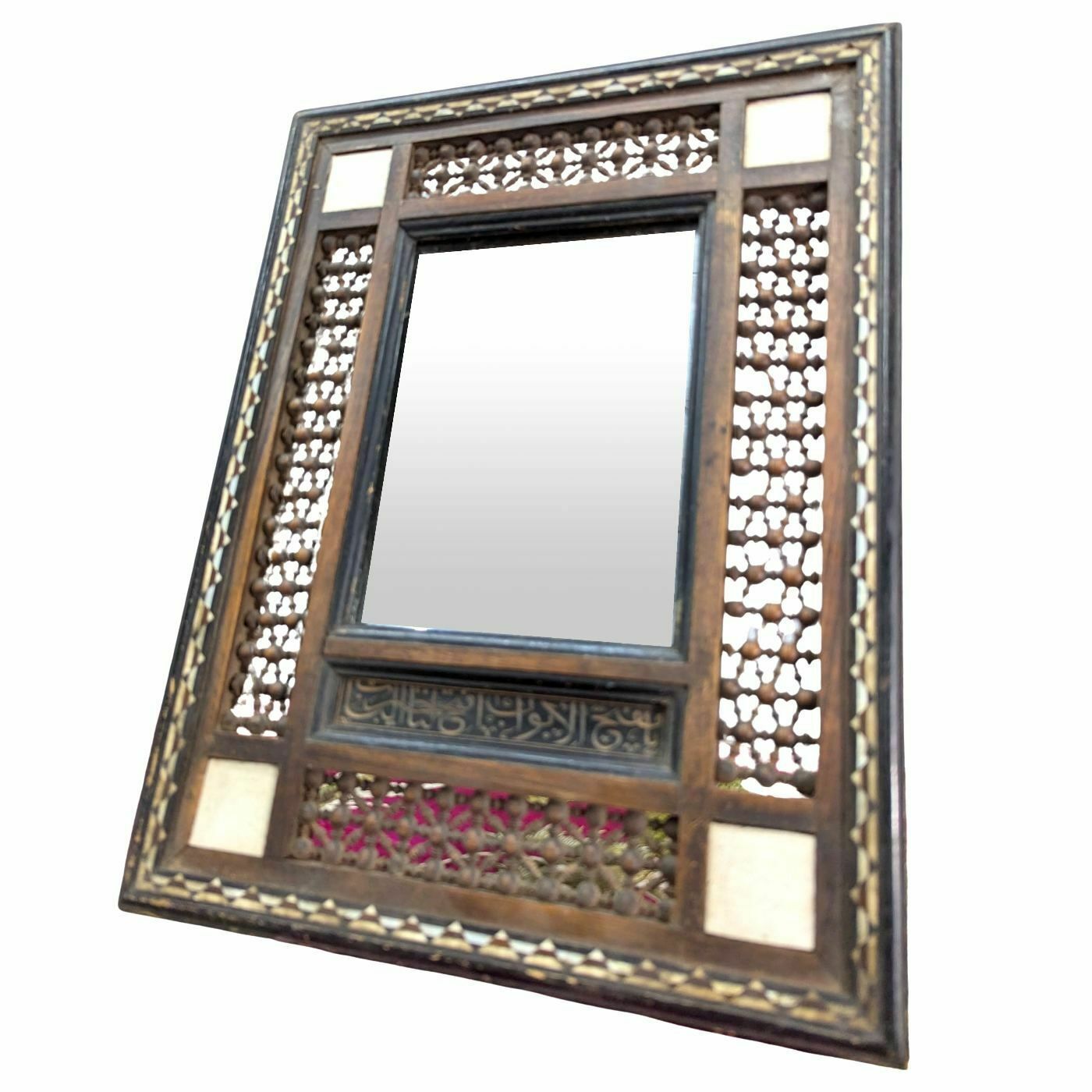 Oriental Inlaid Table Mirror 1900