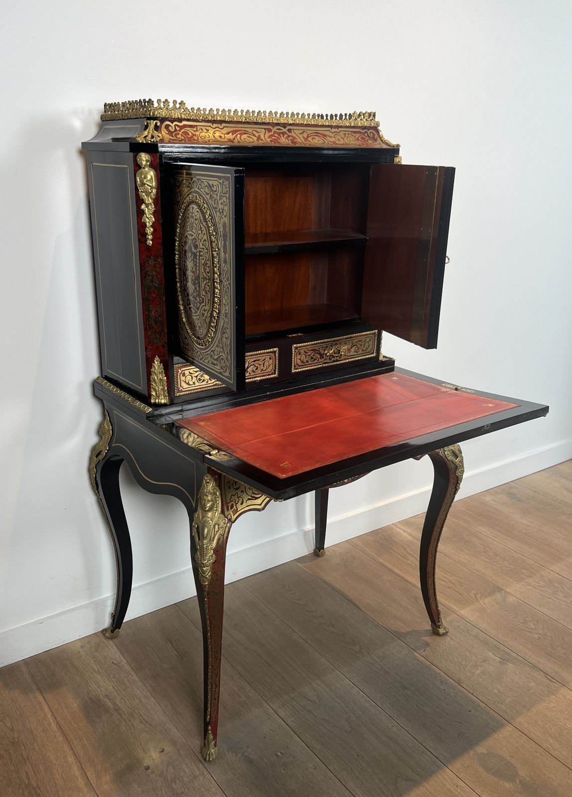 Bonheur Du Jour Desk In Boulle Marquetry From The Napoleon III Period photo 6850.0
