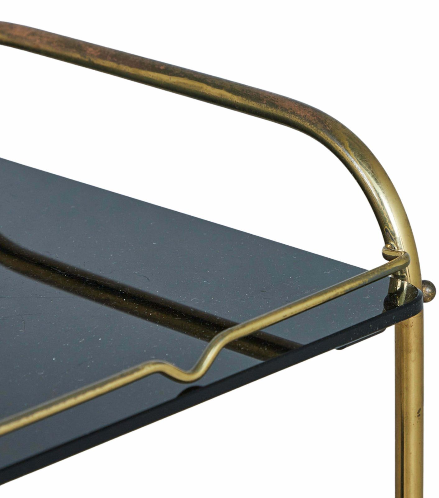 Vintage Bar Cart With Bamboo Newspaper Stand And Bottle Holder, 1950s photo for sale