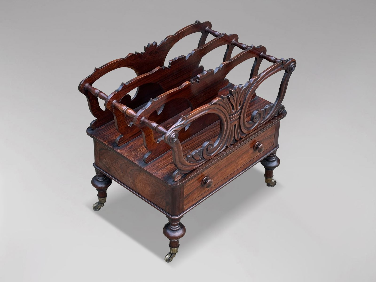 19th Century Victorian Carved Rosewood Canterbury photo 1900.0
